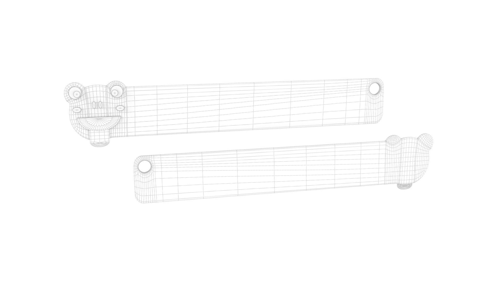 Ruler With Frog Animal Adorable Low-poly 3D model_10