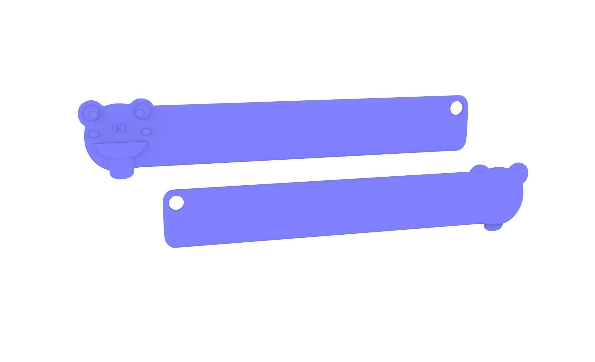 Ruler With Frog Animal Adorable Low-poly 3D model_11