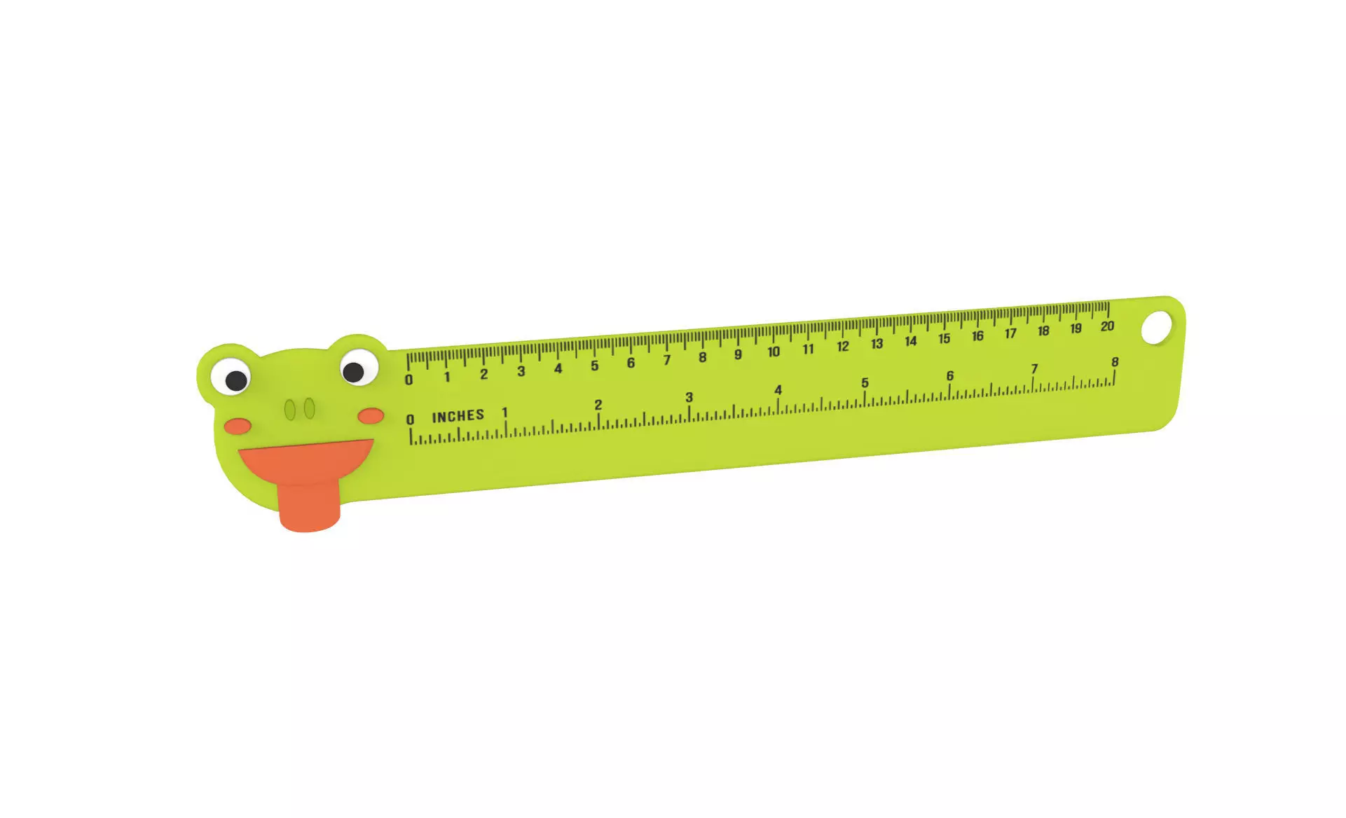Ruler With Frog Animal Adorable Low-poly 3D model_0