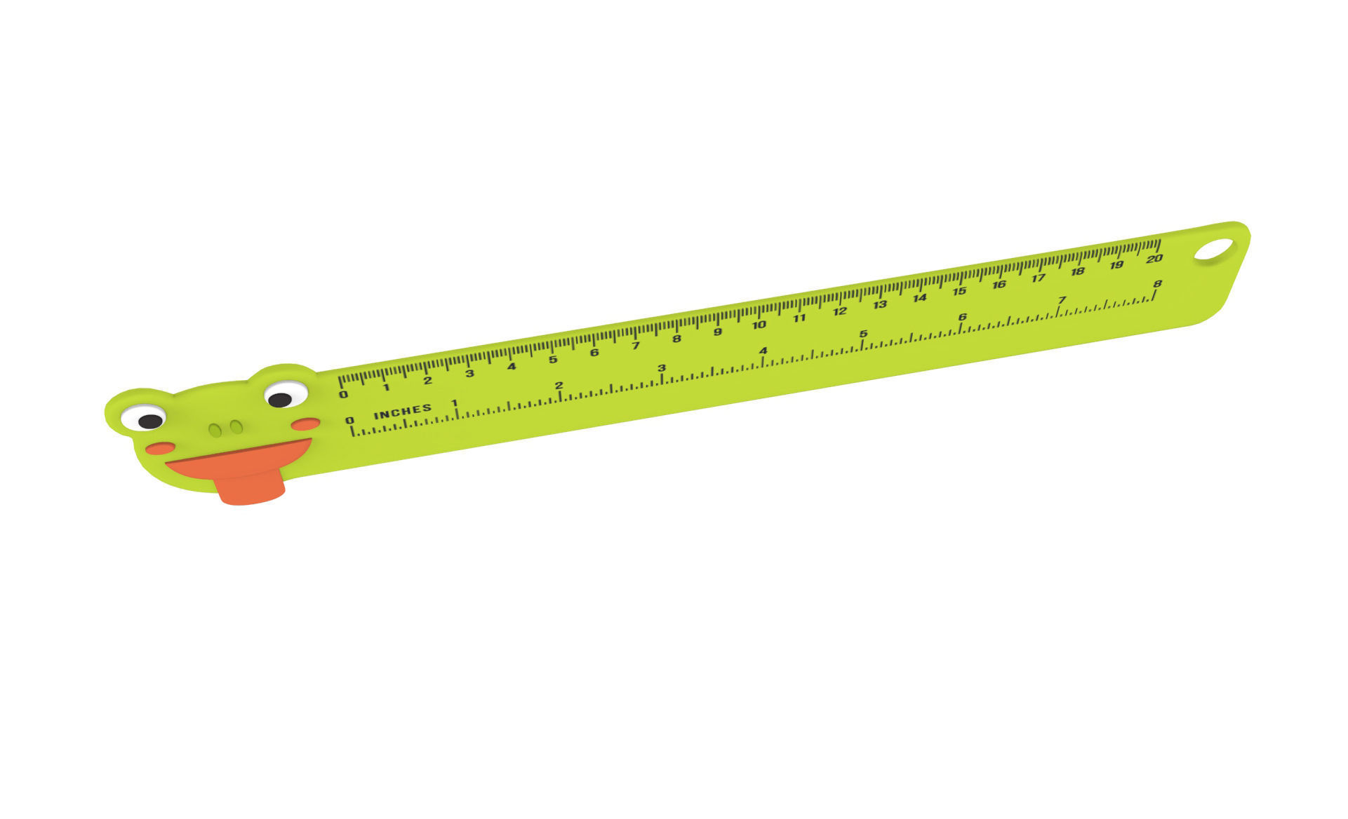 Ruler With Frog Animal Adorable Low-poly 3D model_4