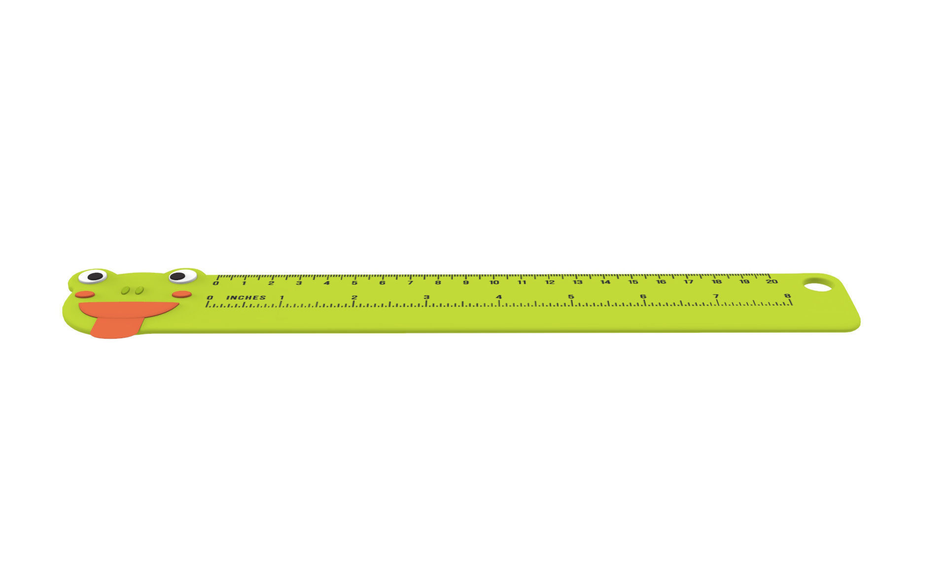 Ruler With Frog Animal Adorable Low-poly 3D model_5