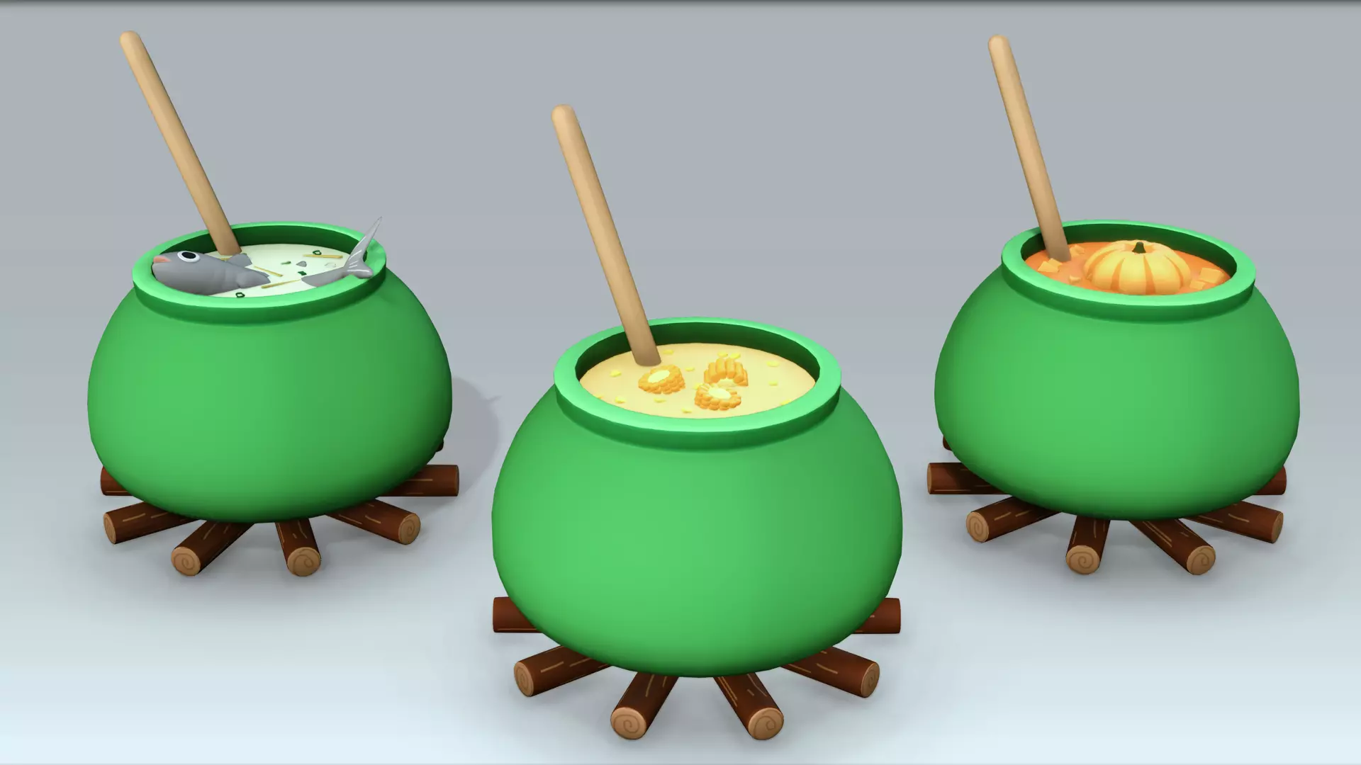 Witch Cauldron - Pack 3D Model Collection_0