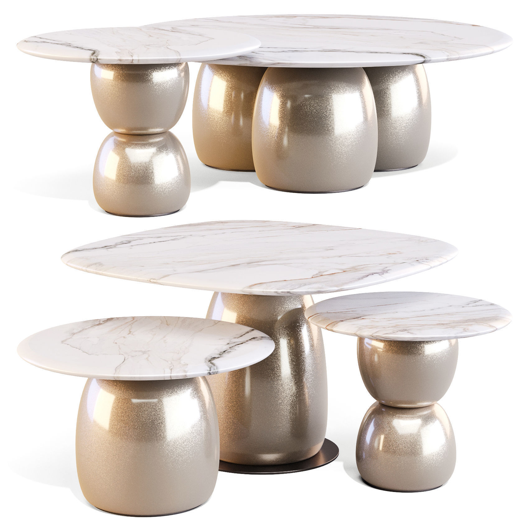 La Manufacture Gem - Coffee and Side Tables 3D model_2
