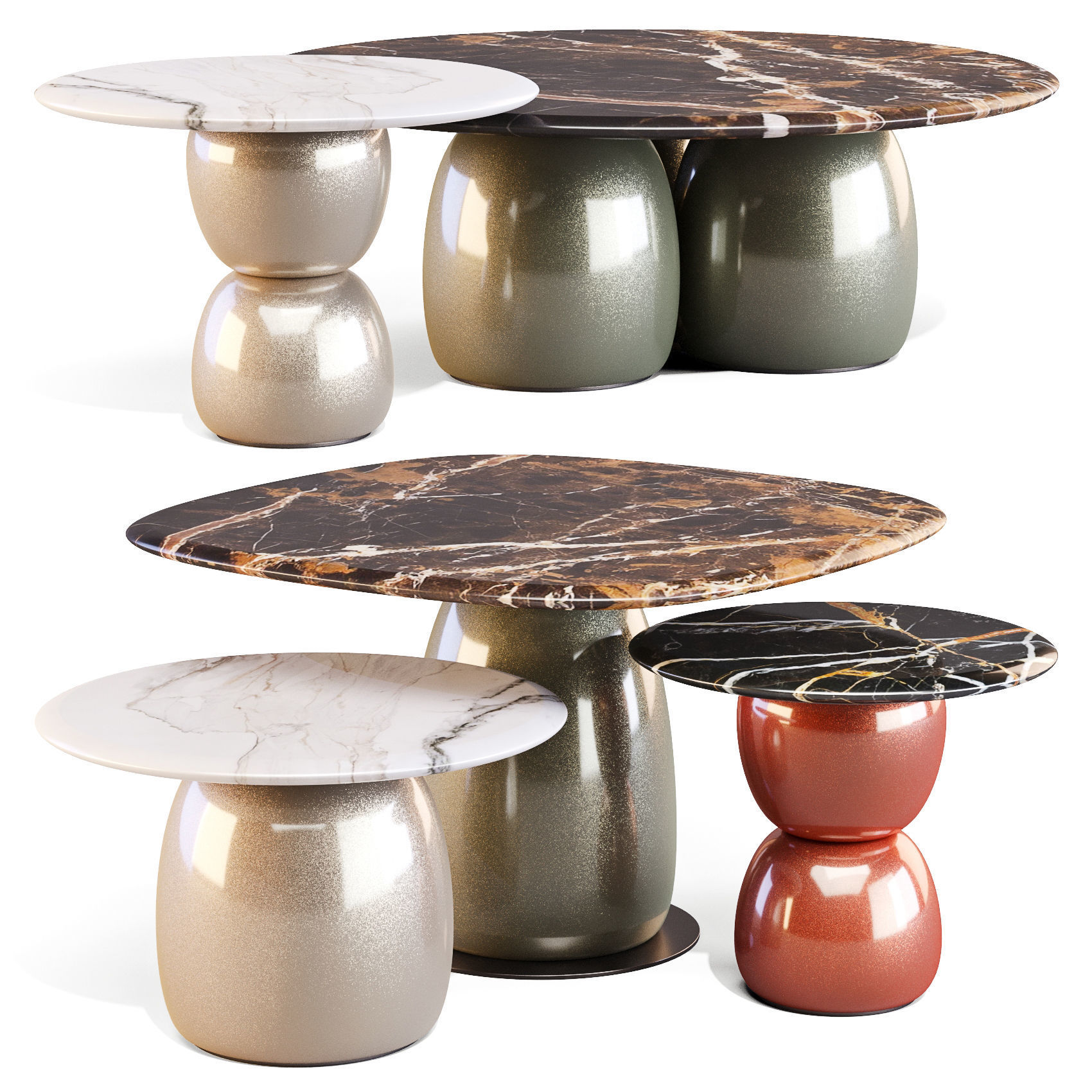 La Manufacture Gem - Coffee and Side Tables 3D model_1