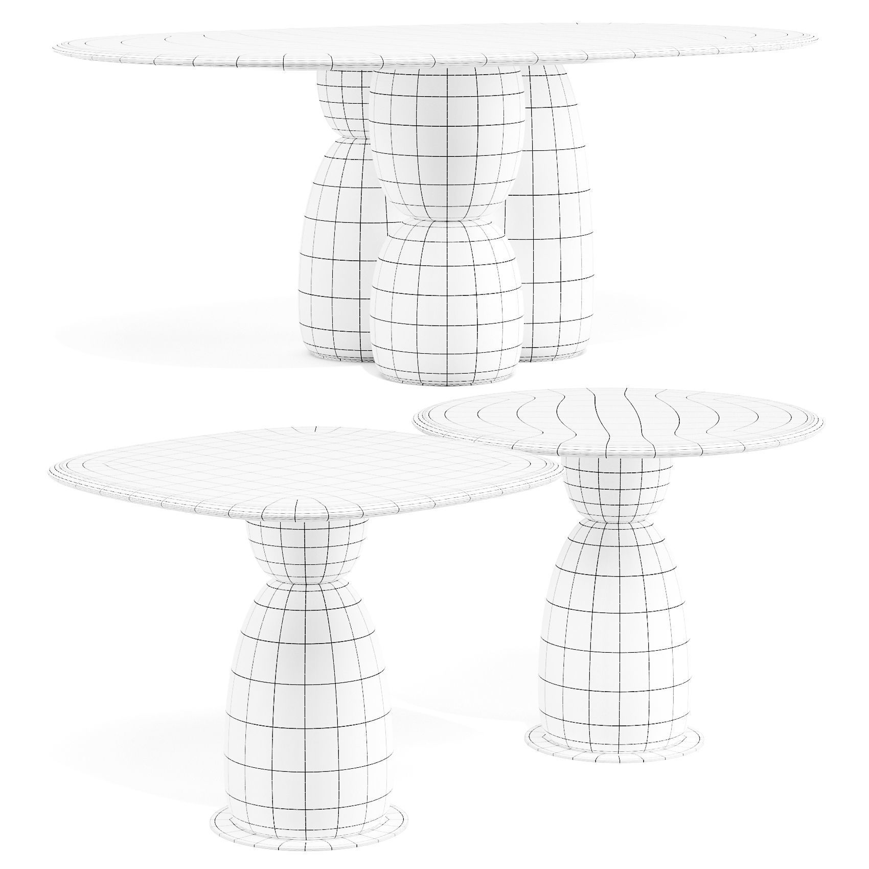 La Manufacture Gem - Dining Tables Set 01 3D model_7