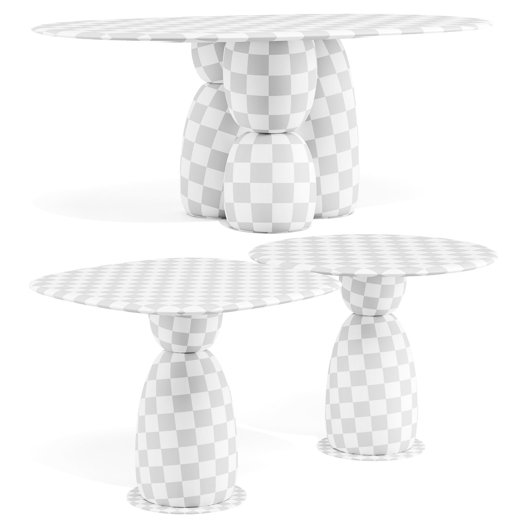 La Manufacture Gem - Dining Tables Set 01 3D model_6