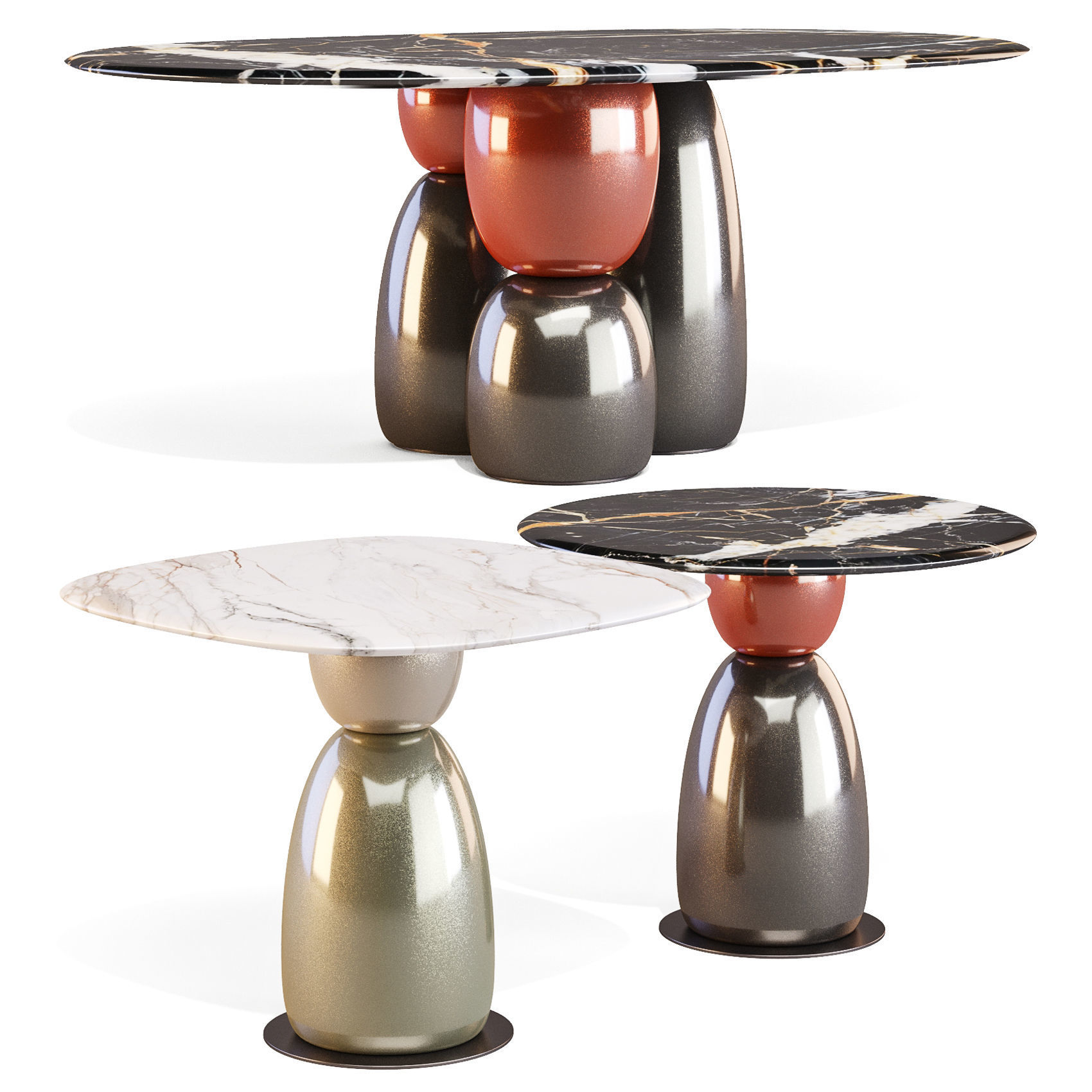 La Manufacture Gem - Dining Tables Set 01 3D model_1