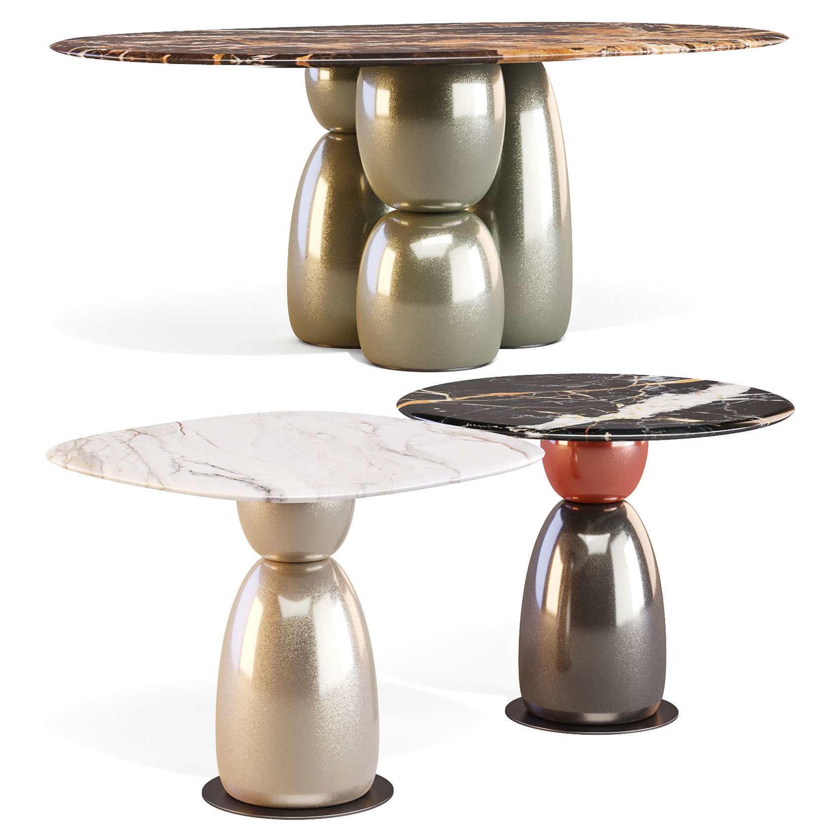 La Manufacture Gem - Dining Tables Set 01 3D model_3