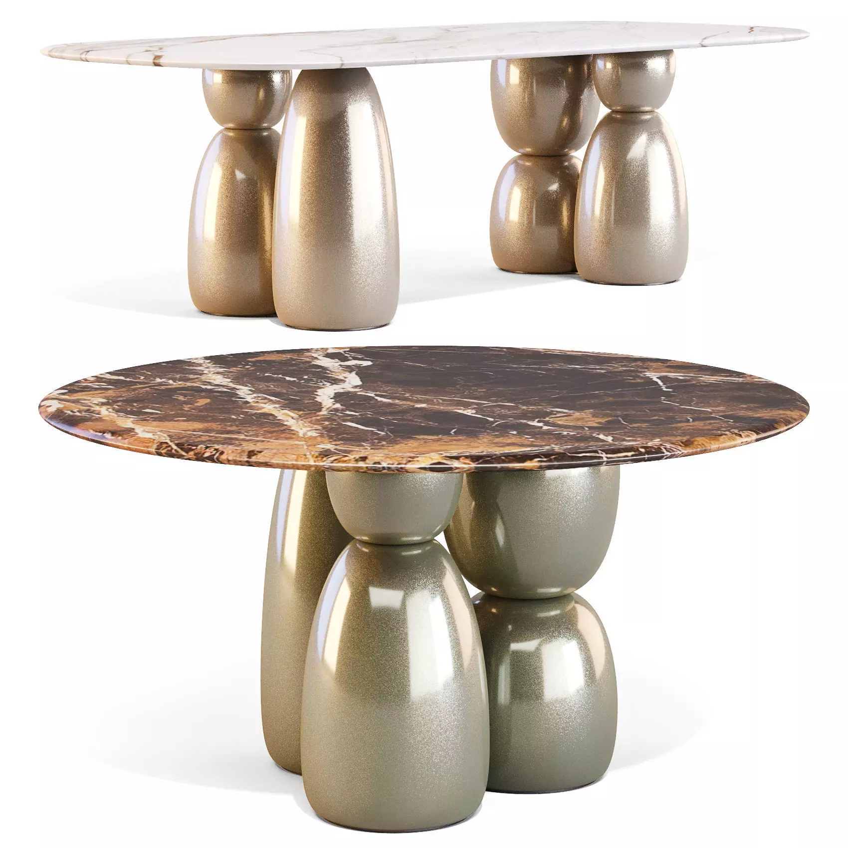 La Manufacture Gem - Dining Tables Set 02 3D model