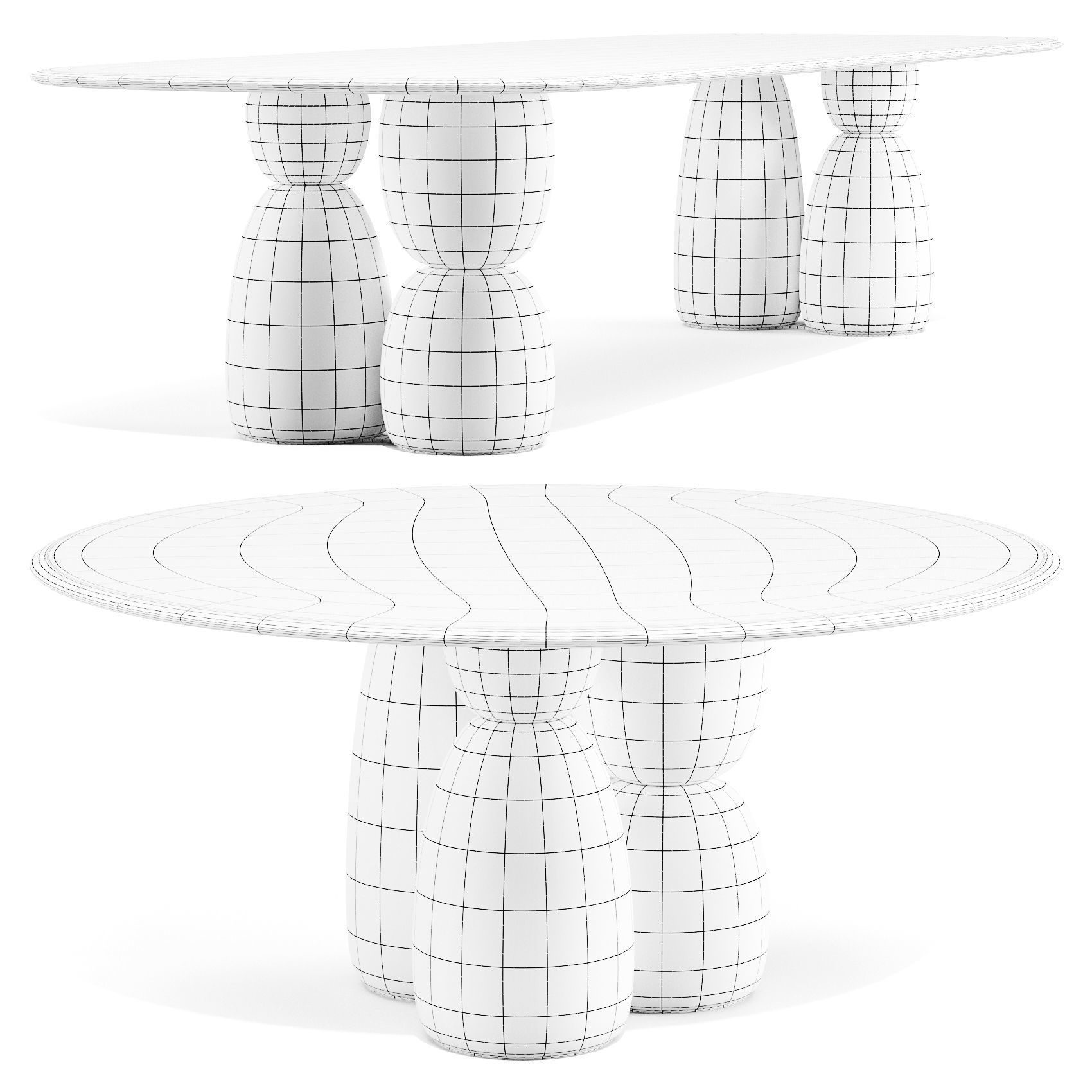 La Manufacture Gem - Dining Tables Set 03 3D model_4
