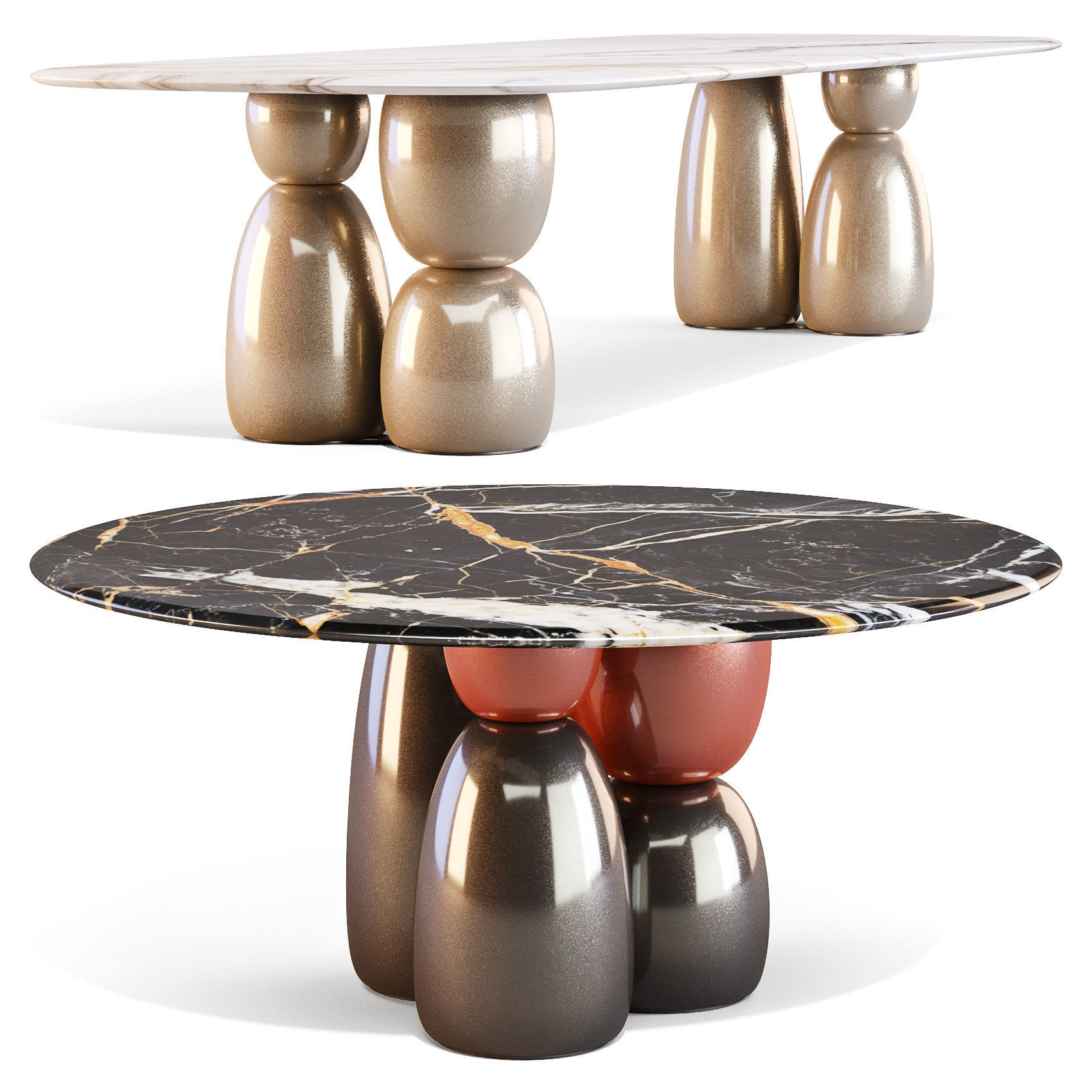 La Manufacture Gem - Dining Tables Set 03 3D model_1