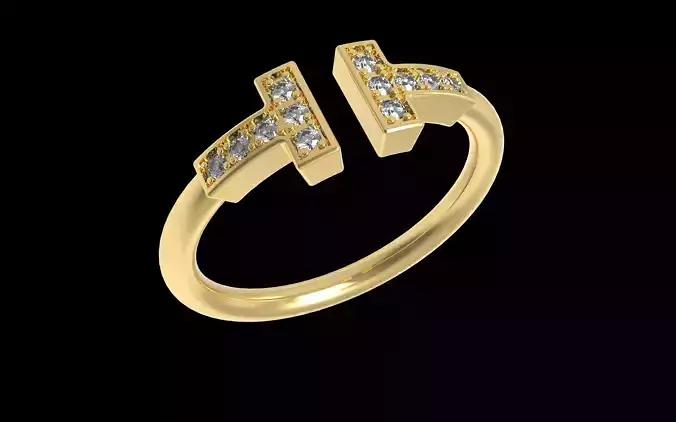 T Letter Ring 16 2mm