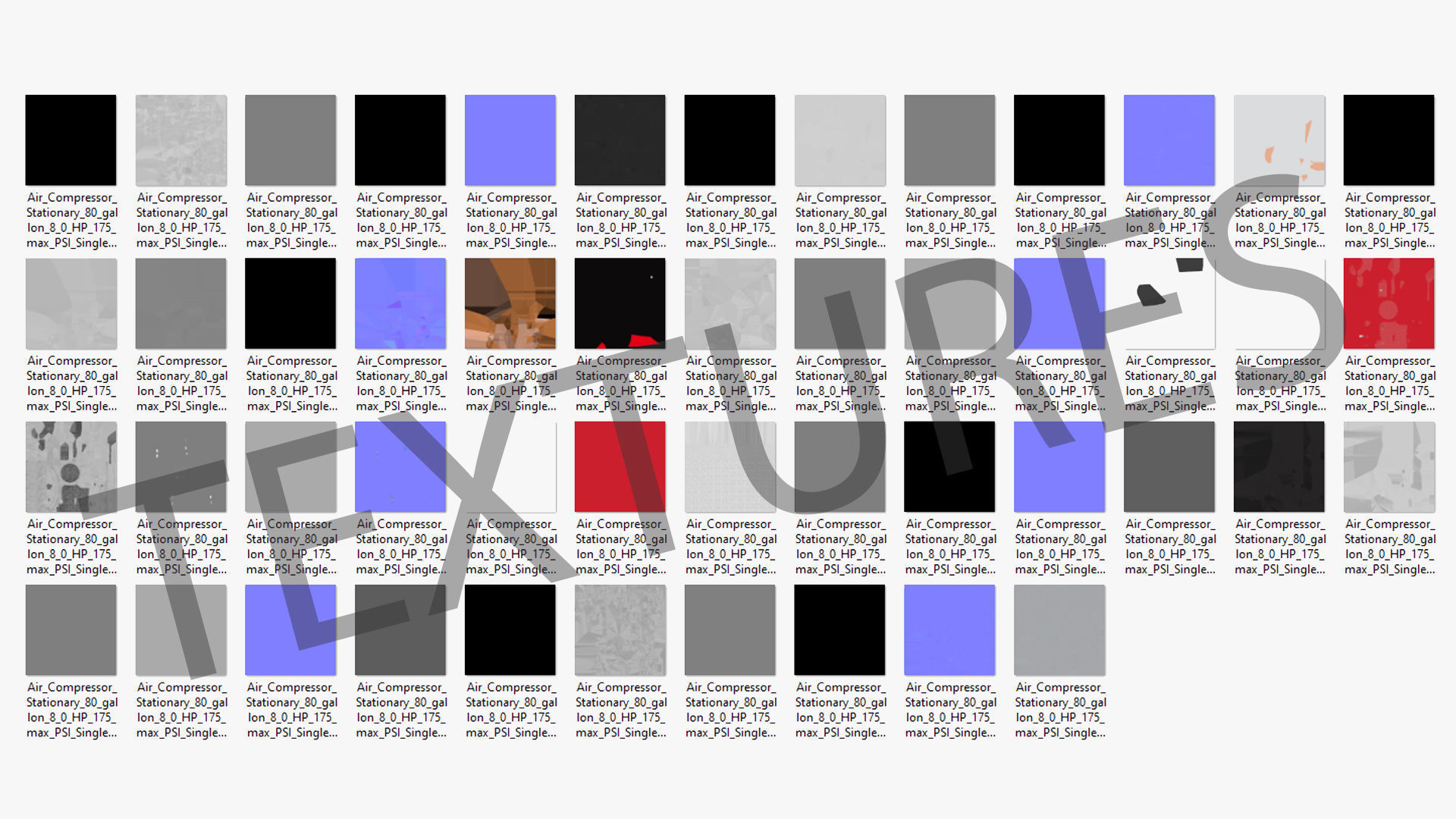 Air Compressor Stationary 80 gallon Low-poly 3D model_30