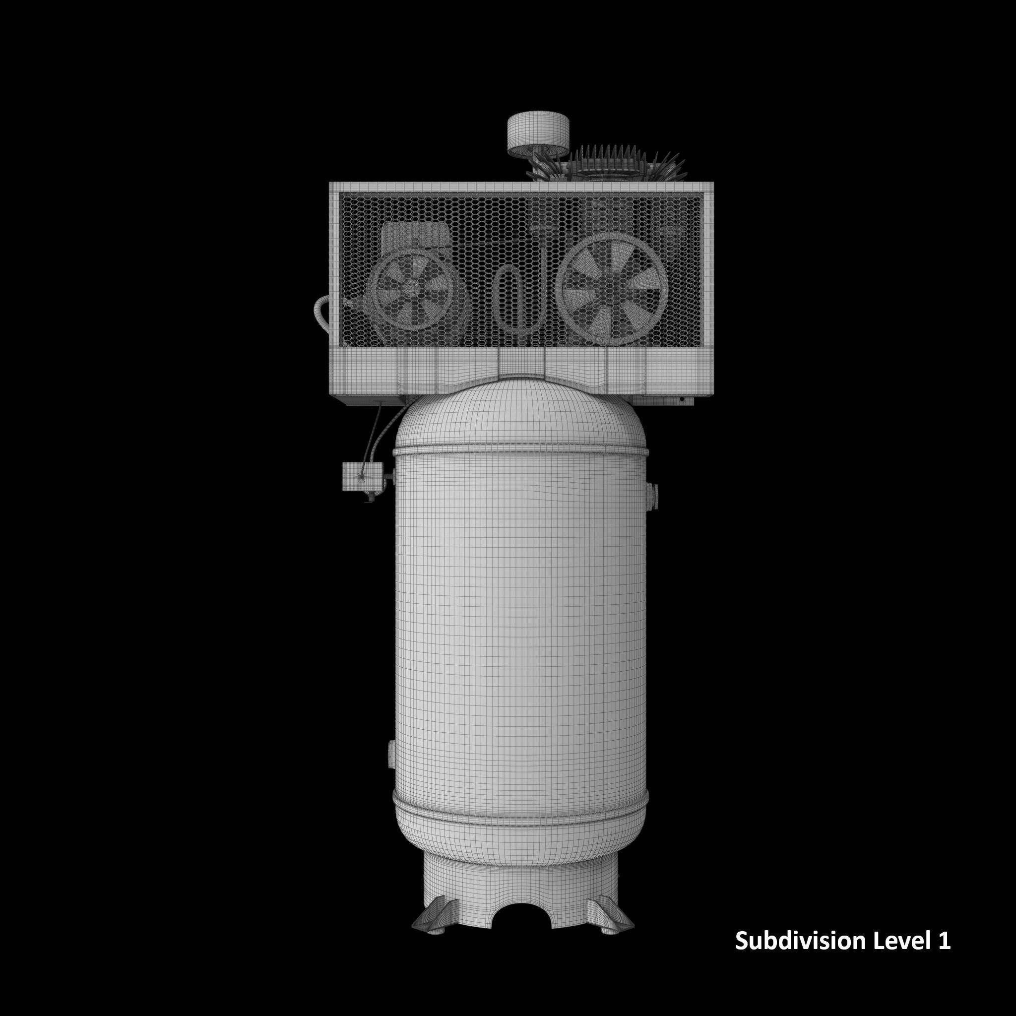 Air Compressor Stationary 80 gallon Low-poly 3D model_19