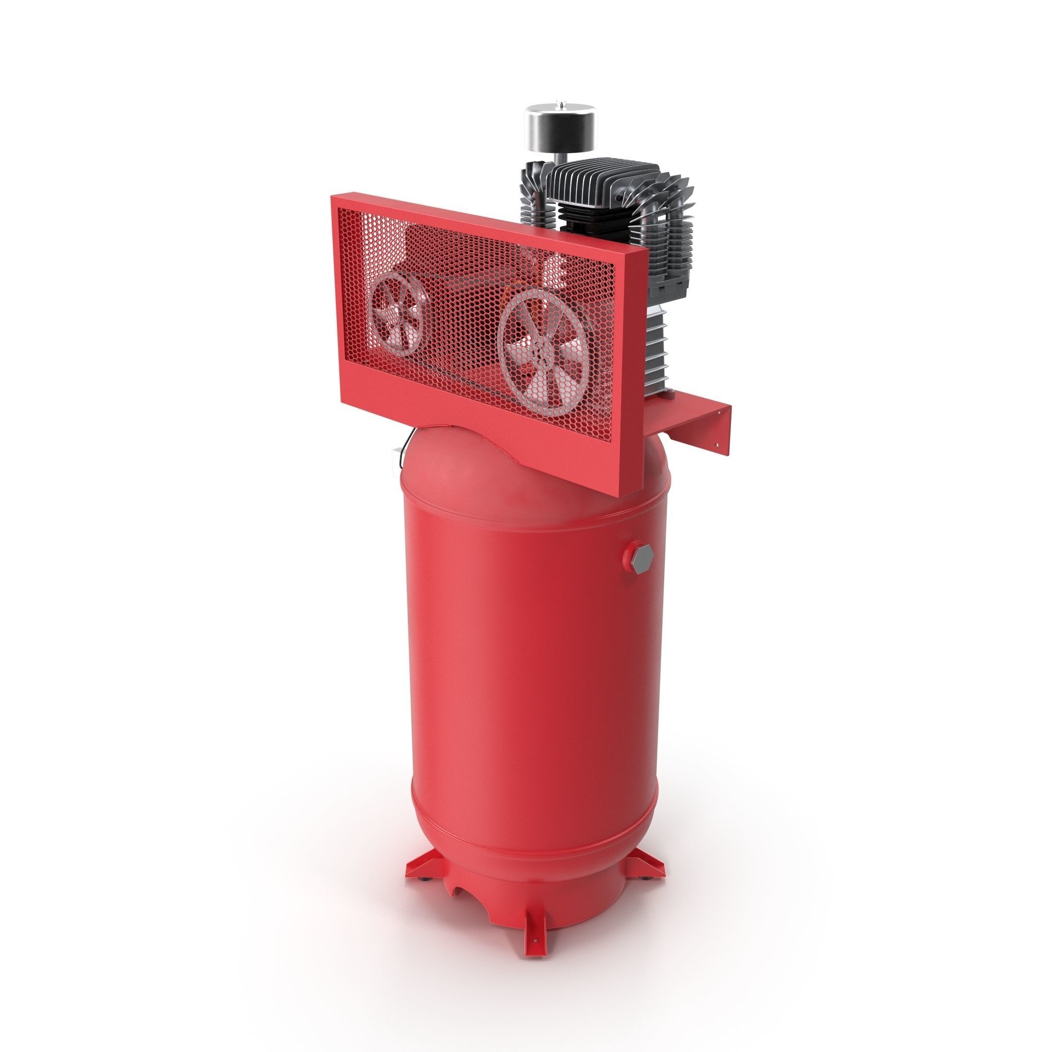Air Compressor Stationary 80 gallon Low-poly 3D model_1