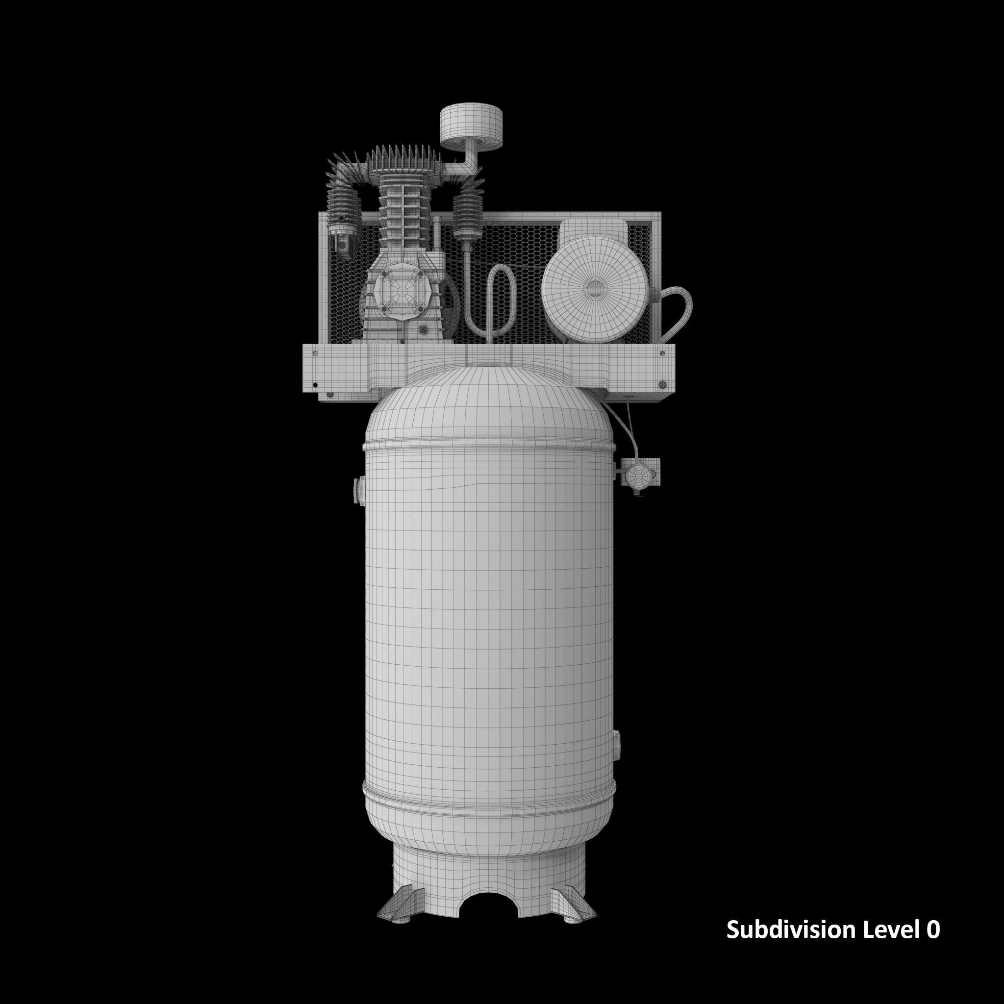 Air Compressor Stationary 80 gallon Low-poly 3D model_14
