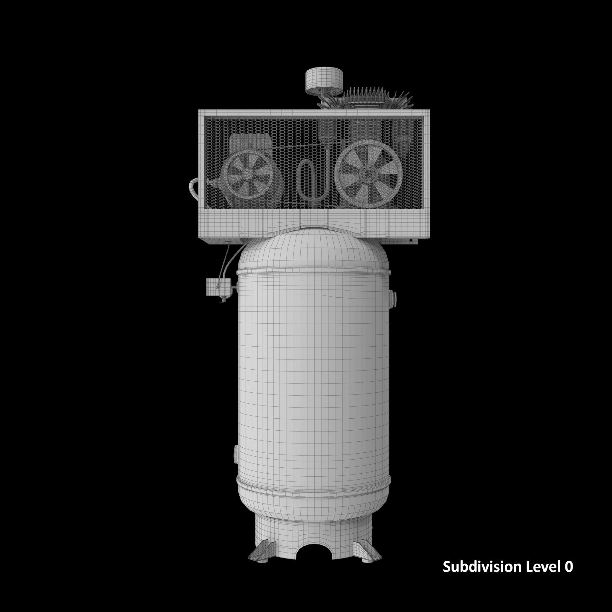 Air Compressor Stationary 80 gallon Low-poly 3D model_18