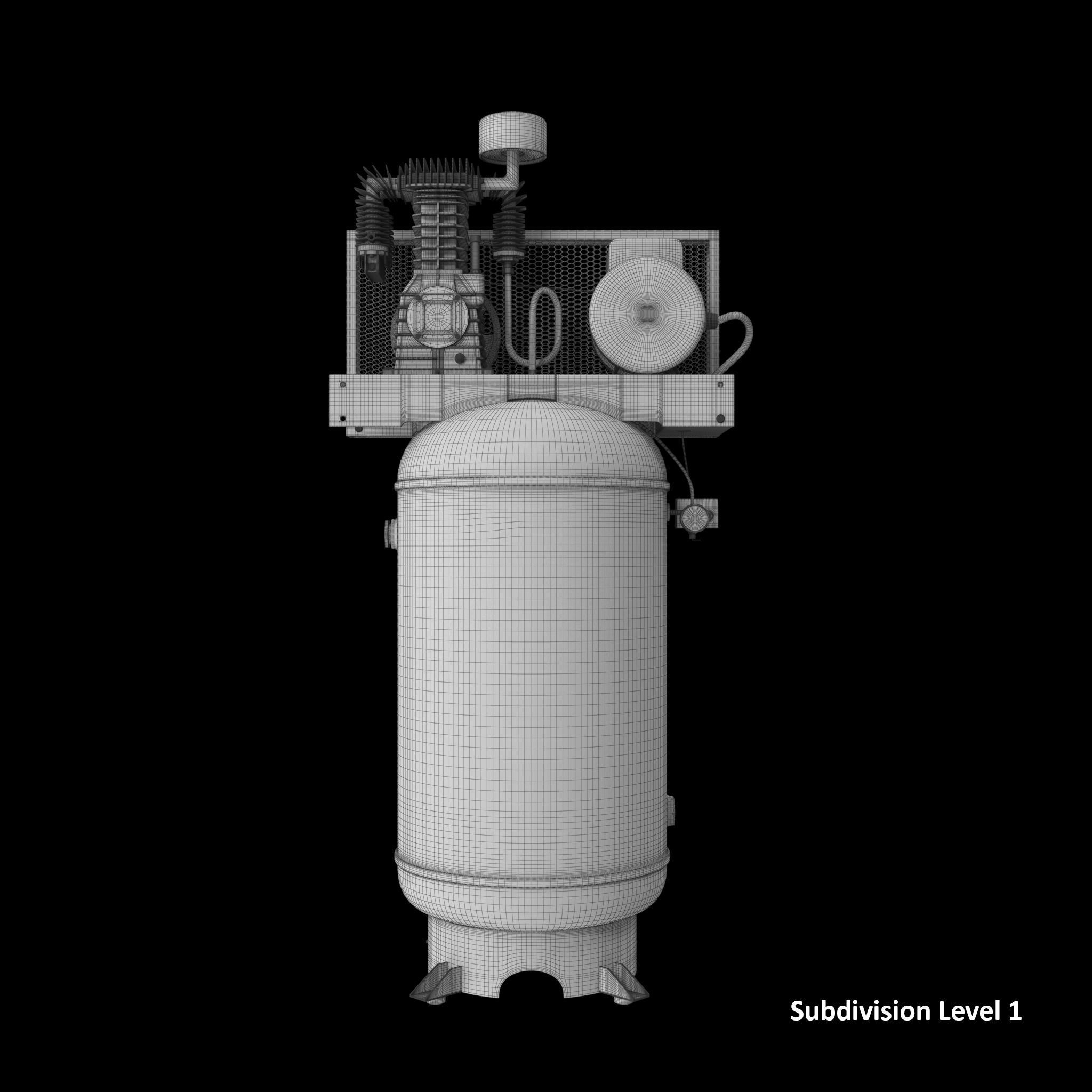 Air Compressor Stationary 80 gallon Low-poly 3D model_15