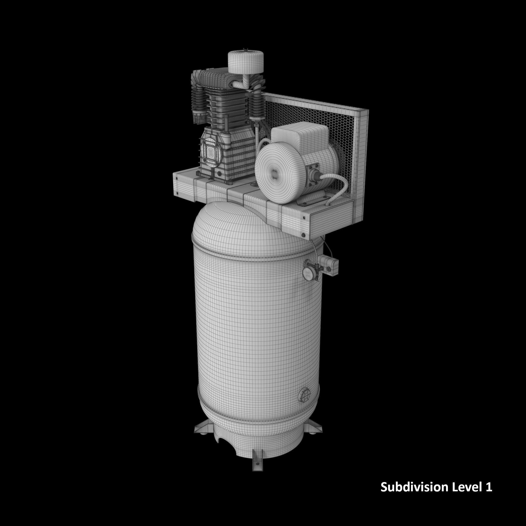 Air Compressor Stationary 80 gallon Low-poly 3D model_11