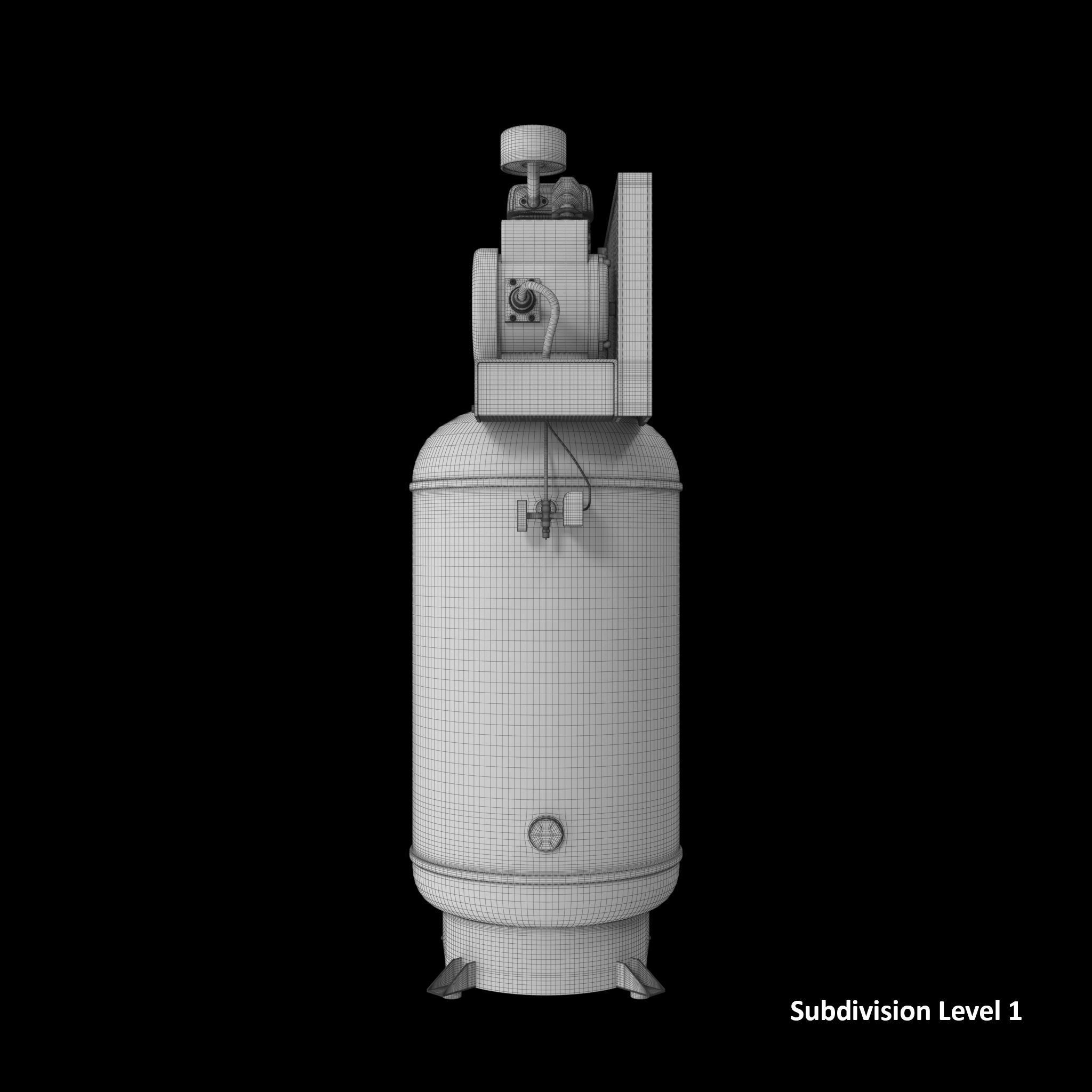 Air Compressor Stationary 80 gallon Low-poly 3D model_17