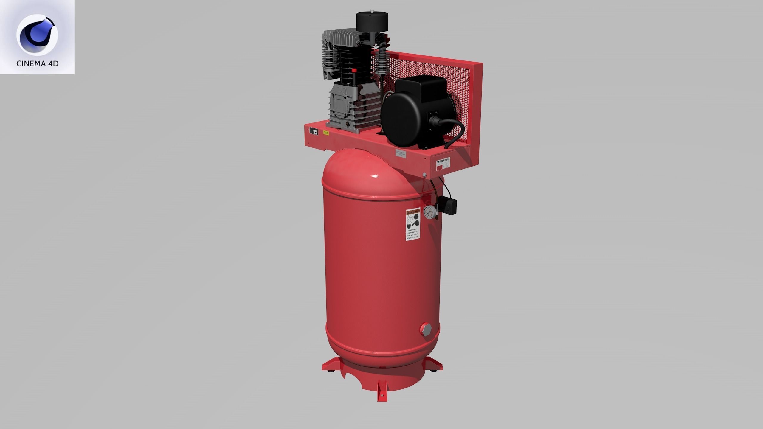 Air Compressor Stationary 80 gallon Low-poly 3D model_28