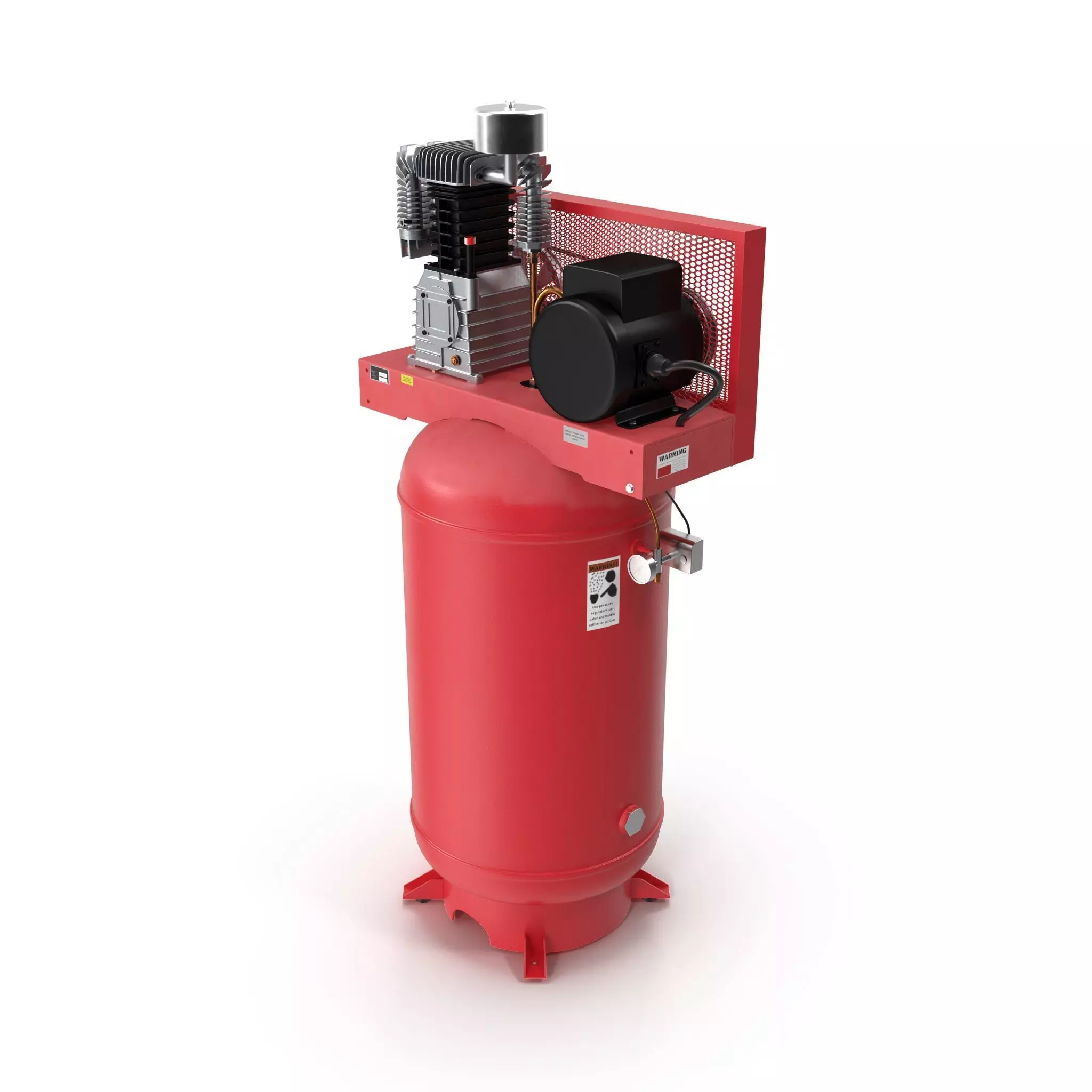 Air Compressor Stationary 80 gallon Low-poly 3D model_0