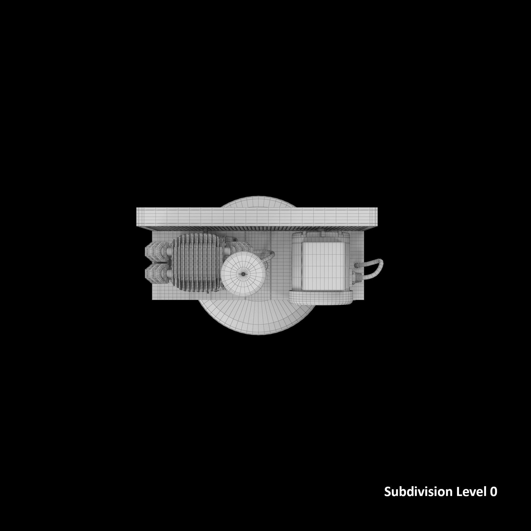 Air Compressor Stationary 80 gallon Low-poly 3D model_8