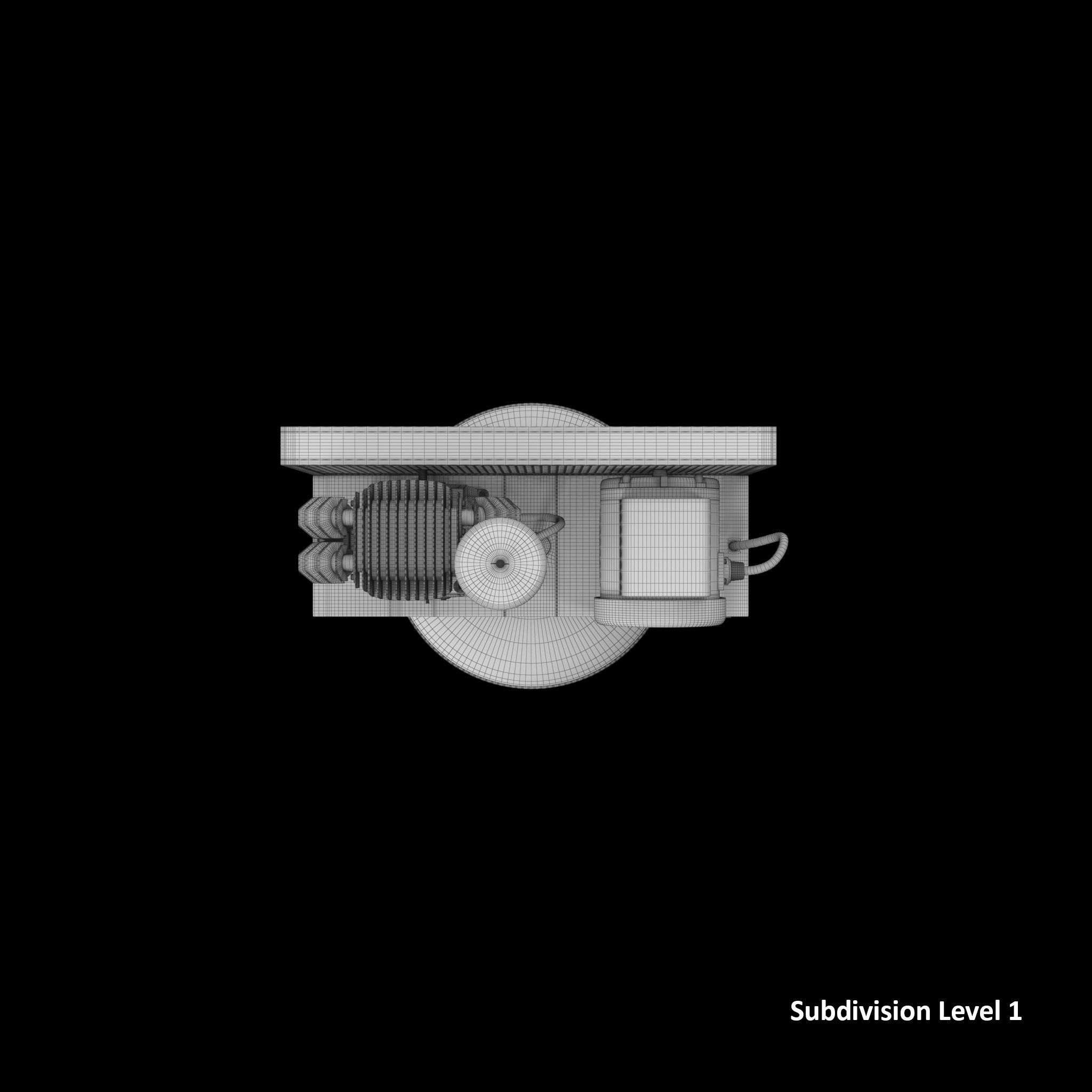 Air Compressor Stationary 80 gallon Low-poly 3D model_9