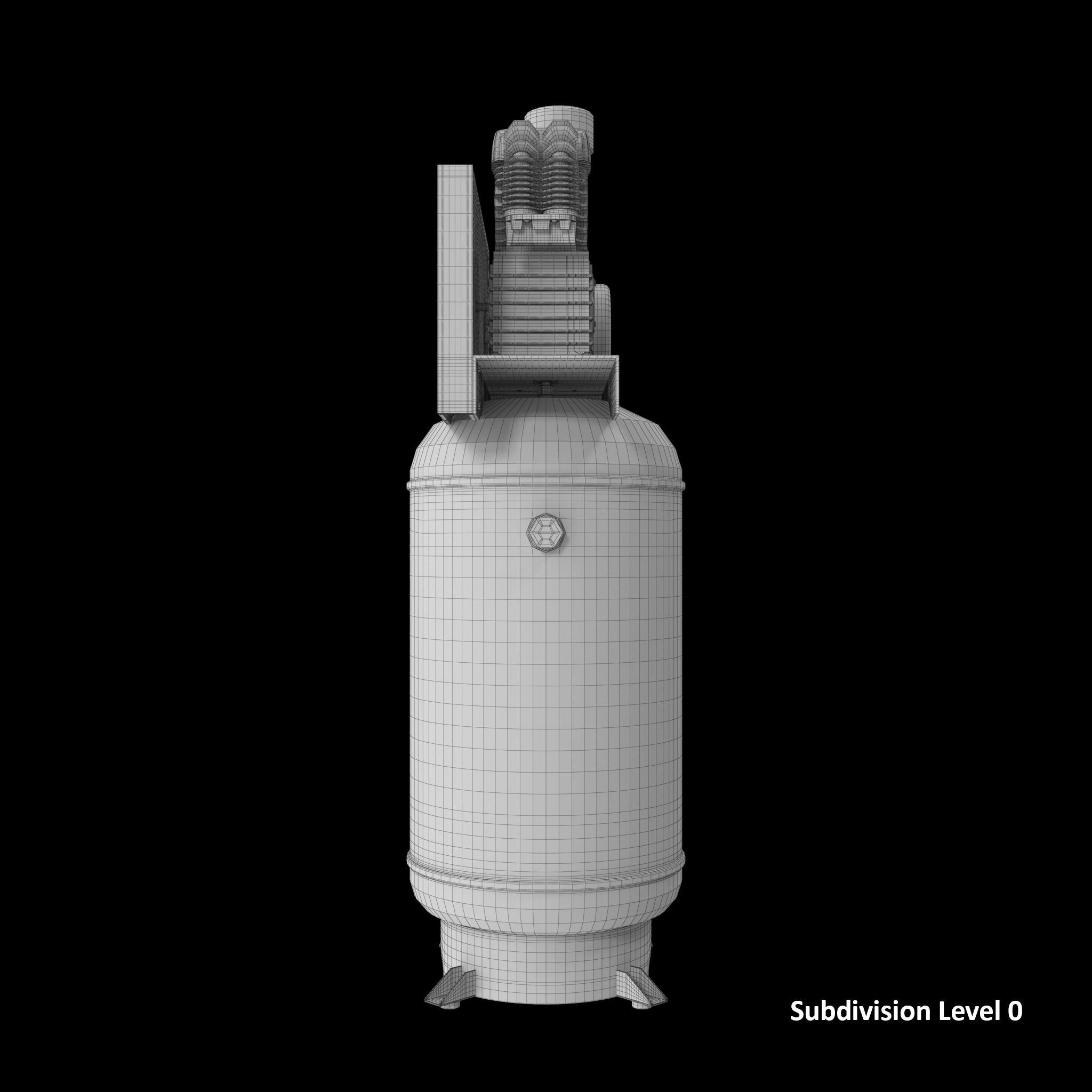 Air Compressor Stationary 80 gallon Low-poly 3D model_20