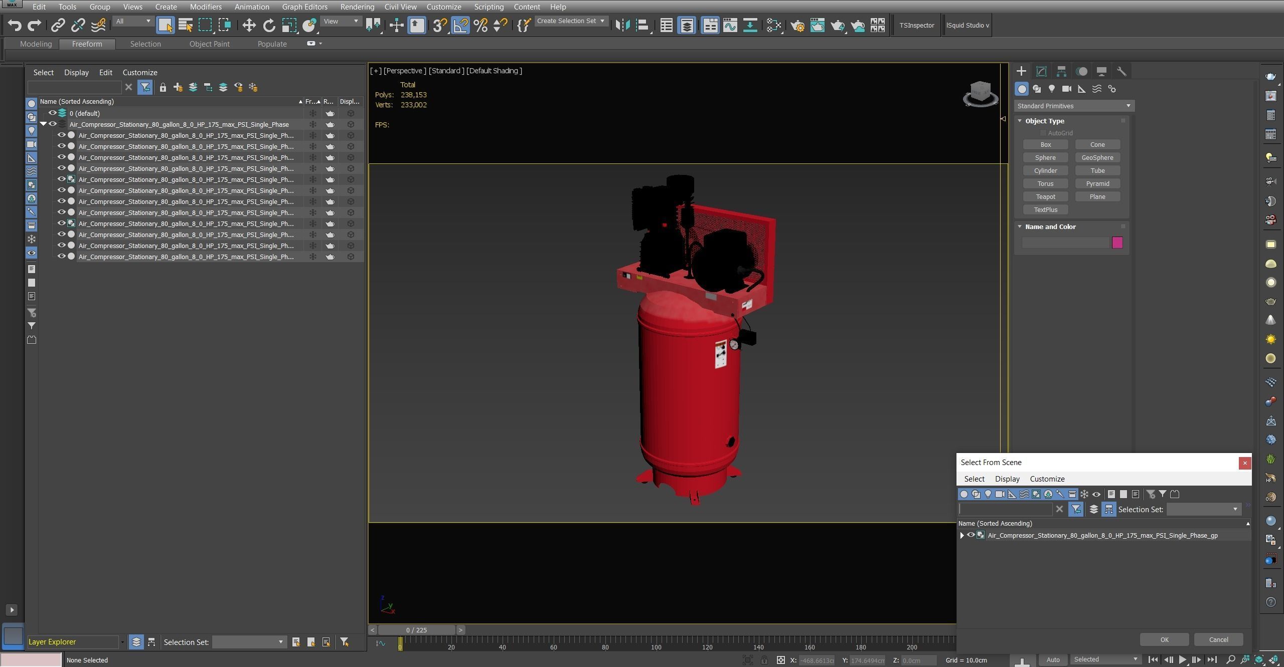 Air Compressor Stationary 80 gallon Low-poly 3D model_25