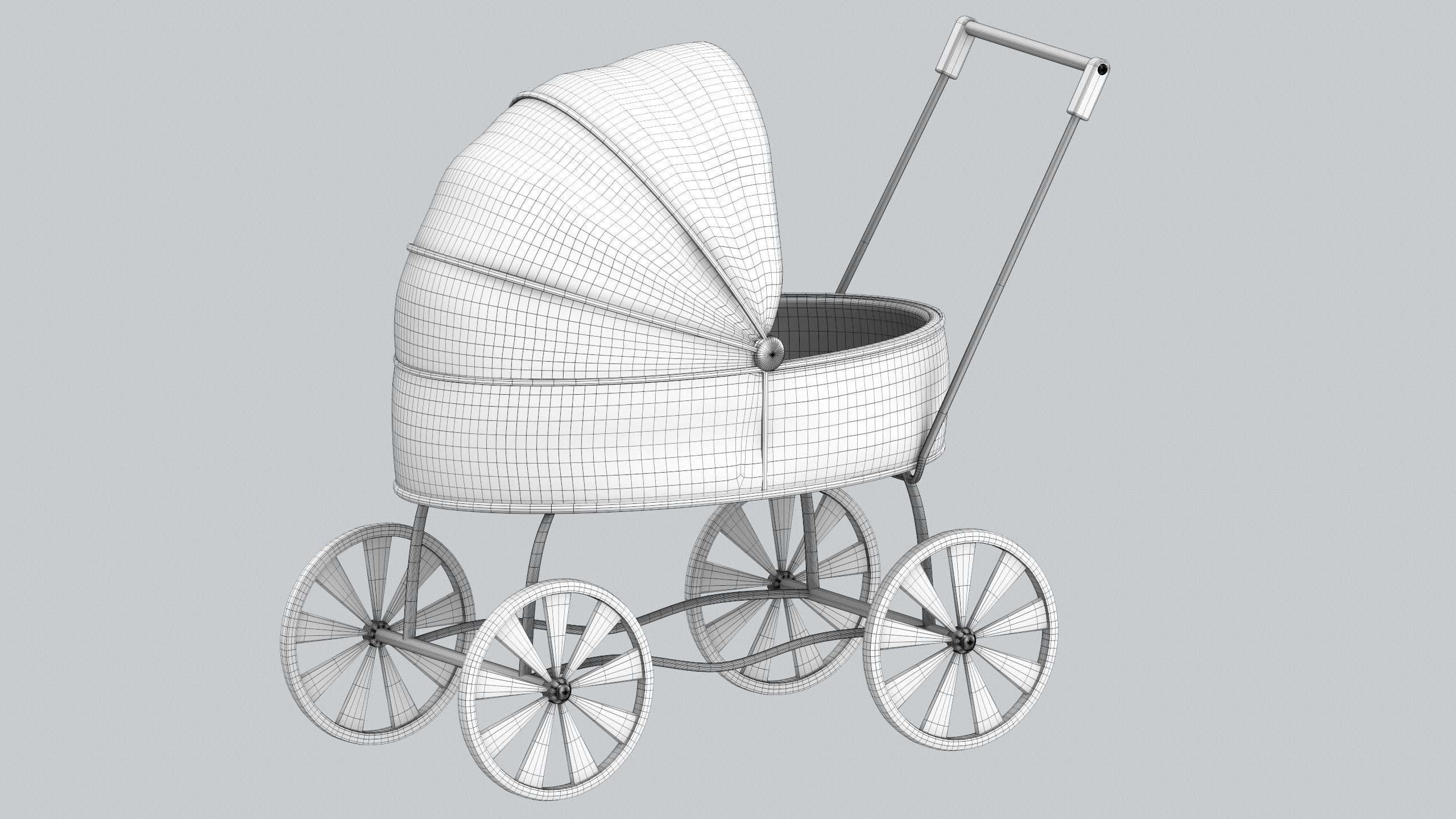 Doll carriage Dolls and their accessorizes PBR model Low-poly 3D model_13