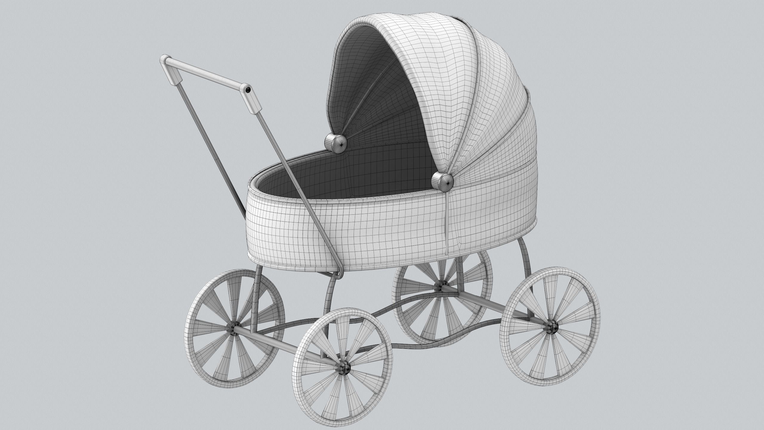 Doll carriage Dolls and their accessorizes PBR model Low-poly 3D model_12