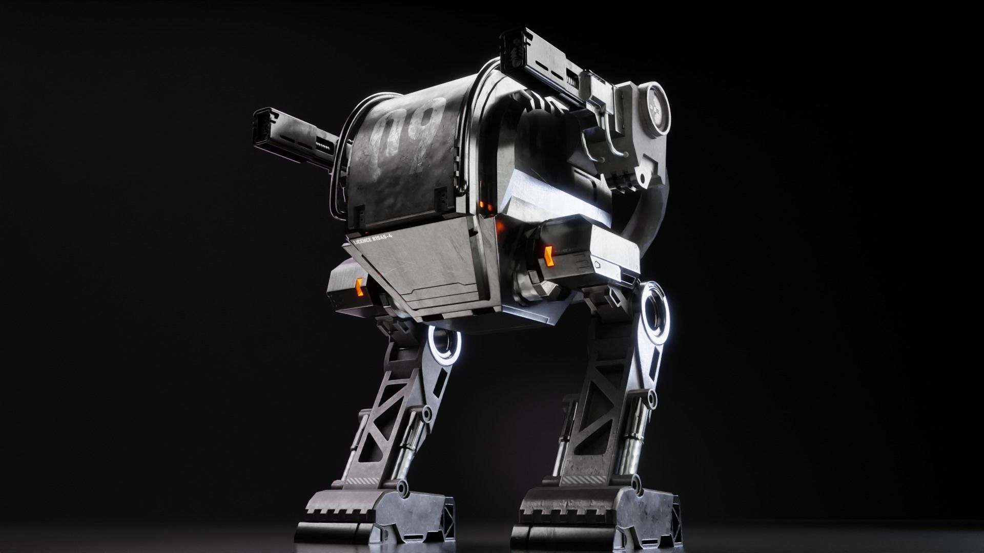 Game Ready Mech X-B32 Low-poly 3D model_1