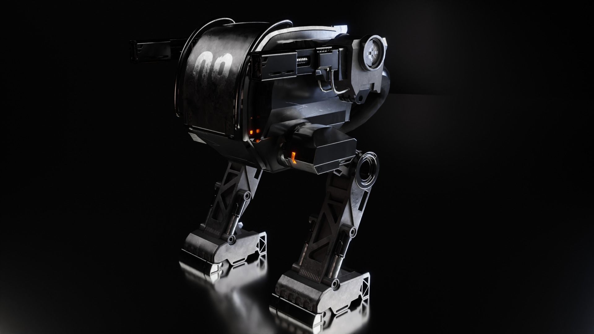 Game Ready Mech X-B32 Low-poly 3D model_3