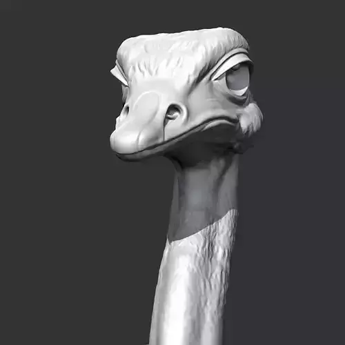Ostrich Head AM31 3D print model 3D print model