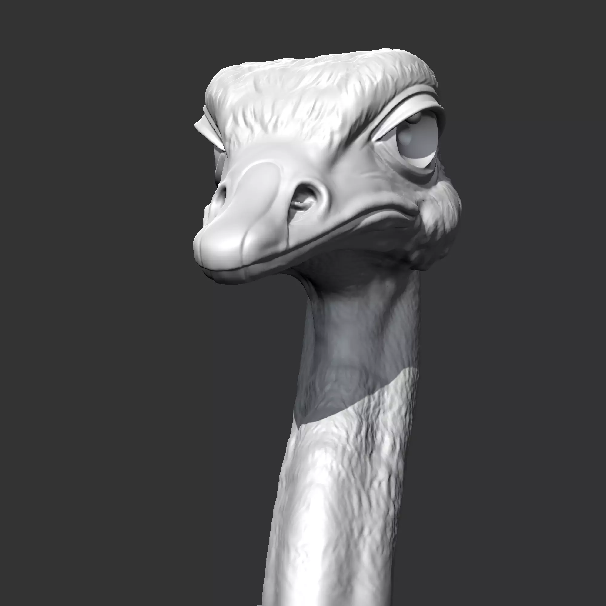 Ostrich Head AM31 3D print model 3D print model_0