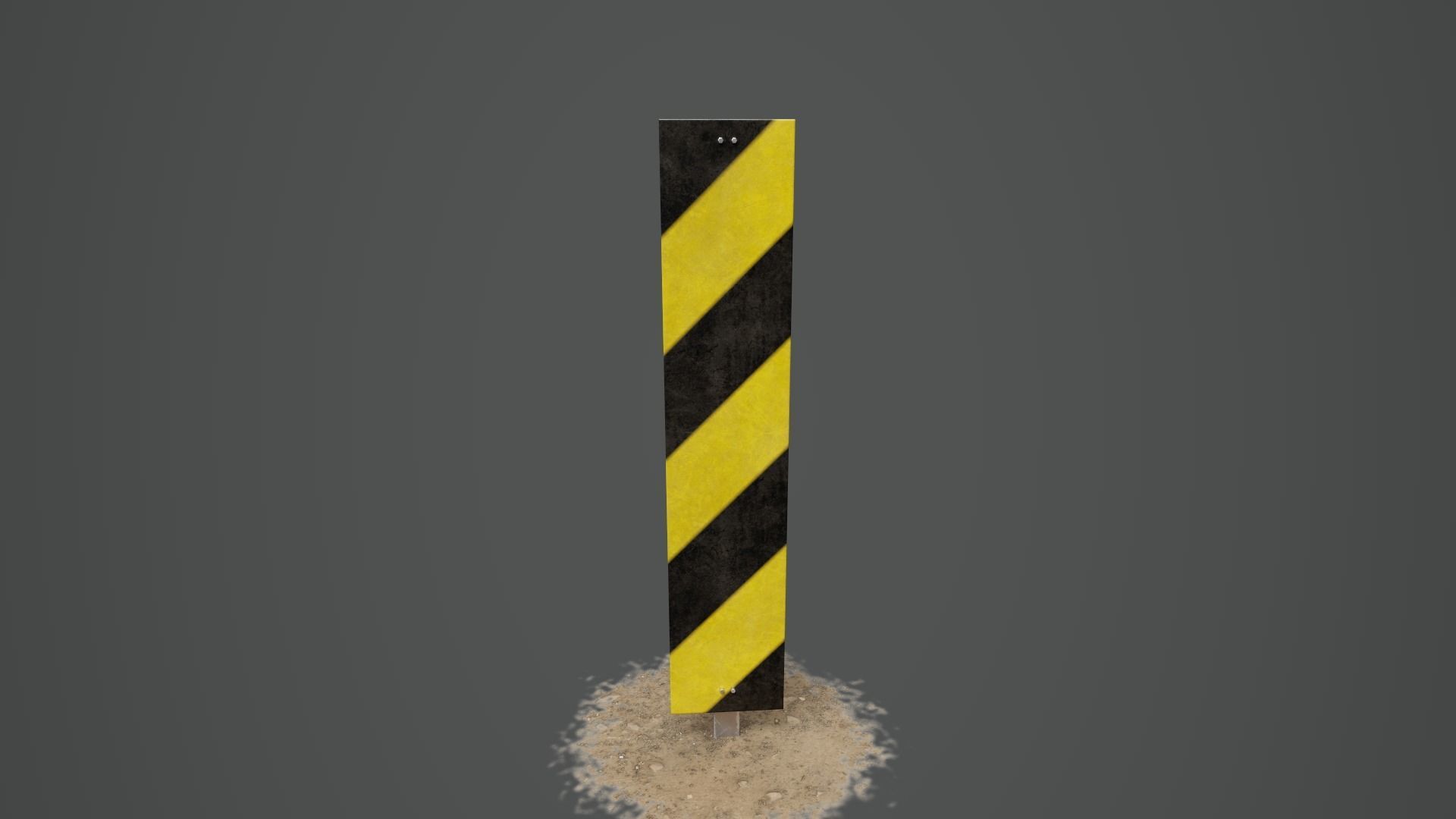 Danger Sign 01 Low-poly 3D model_2