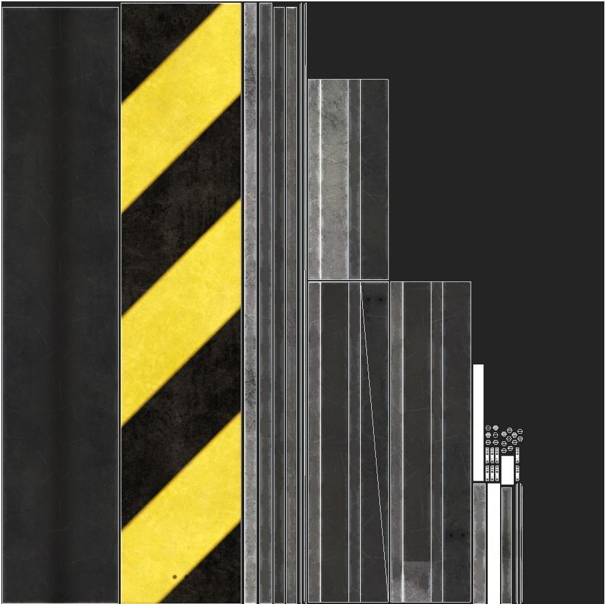 Danger Sign 01 Low-poly 3D model_10