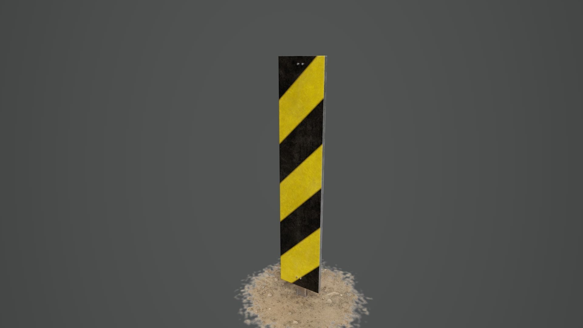Danger Sign 01 Low-poly 3D model_3