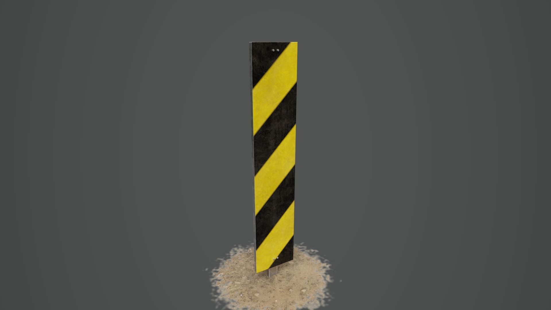 Danger Sign 01 Low-poly 3D model_1