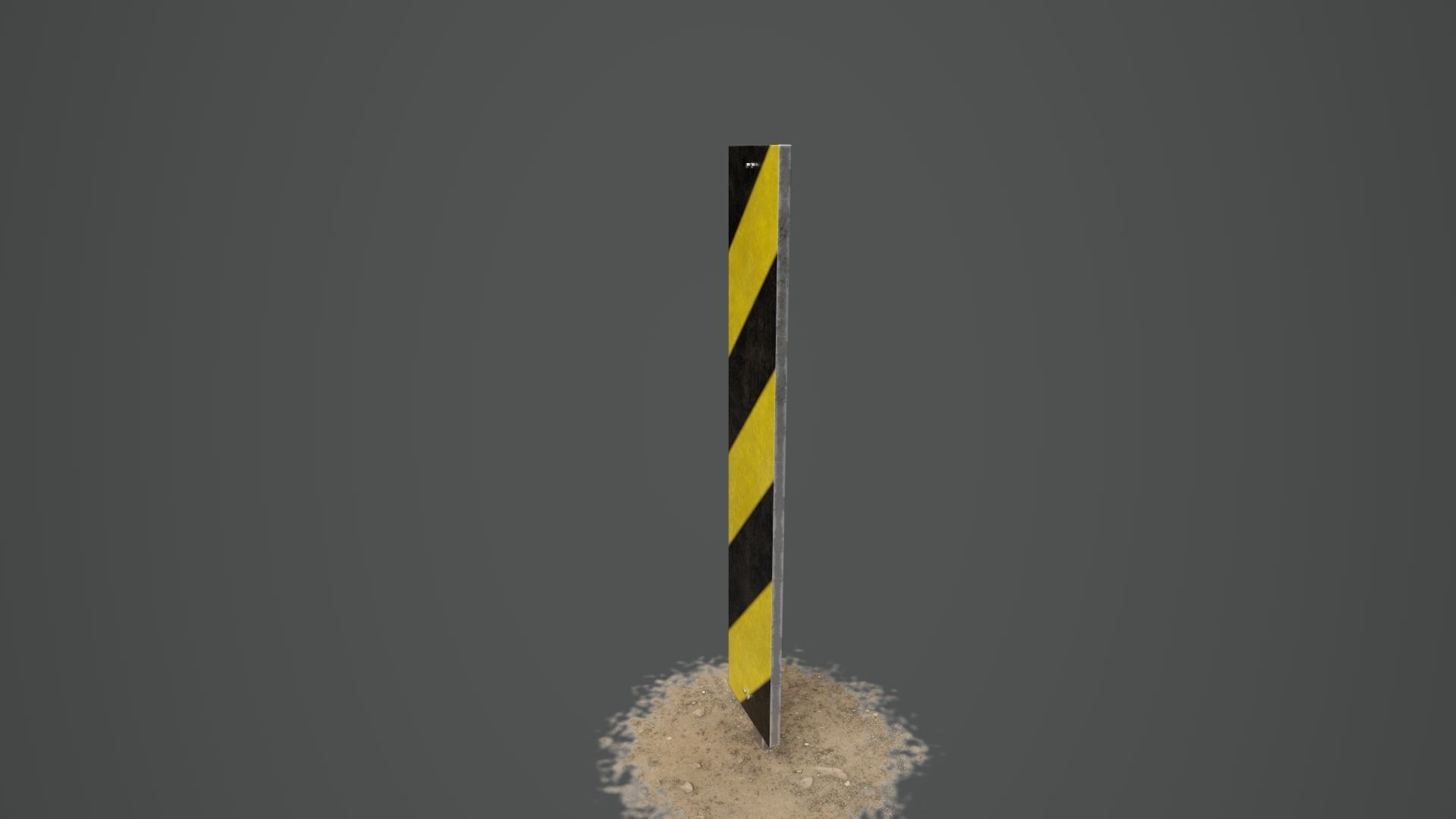 Danger Sign 01 Low-poly 3D model_4