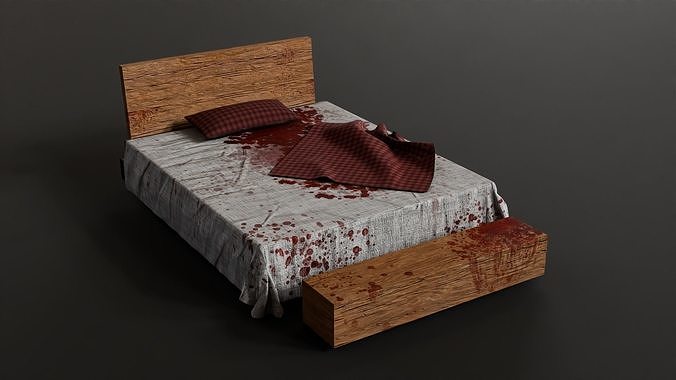 Blood stained bed Game Assets item2 3D model