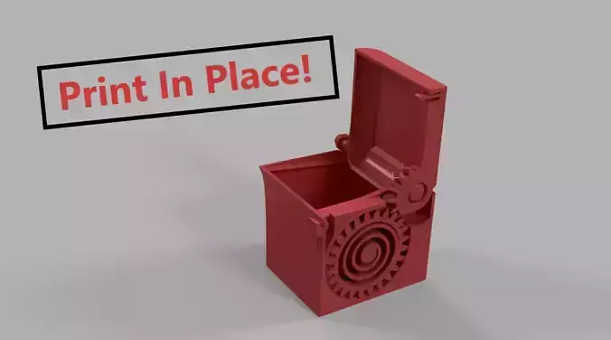 PRINT IN PLACE SPRING LOADED BOX 3D print model