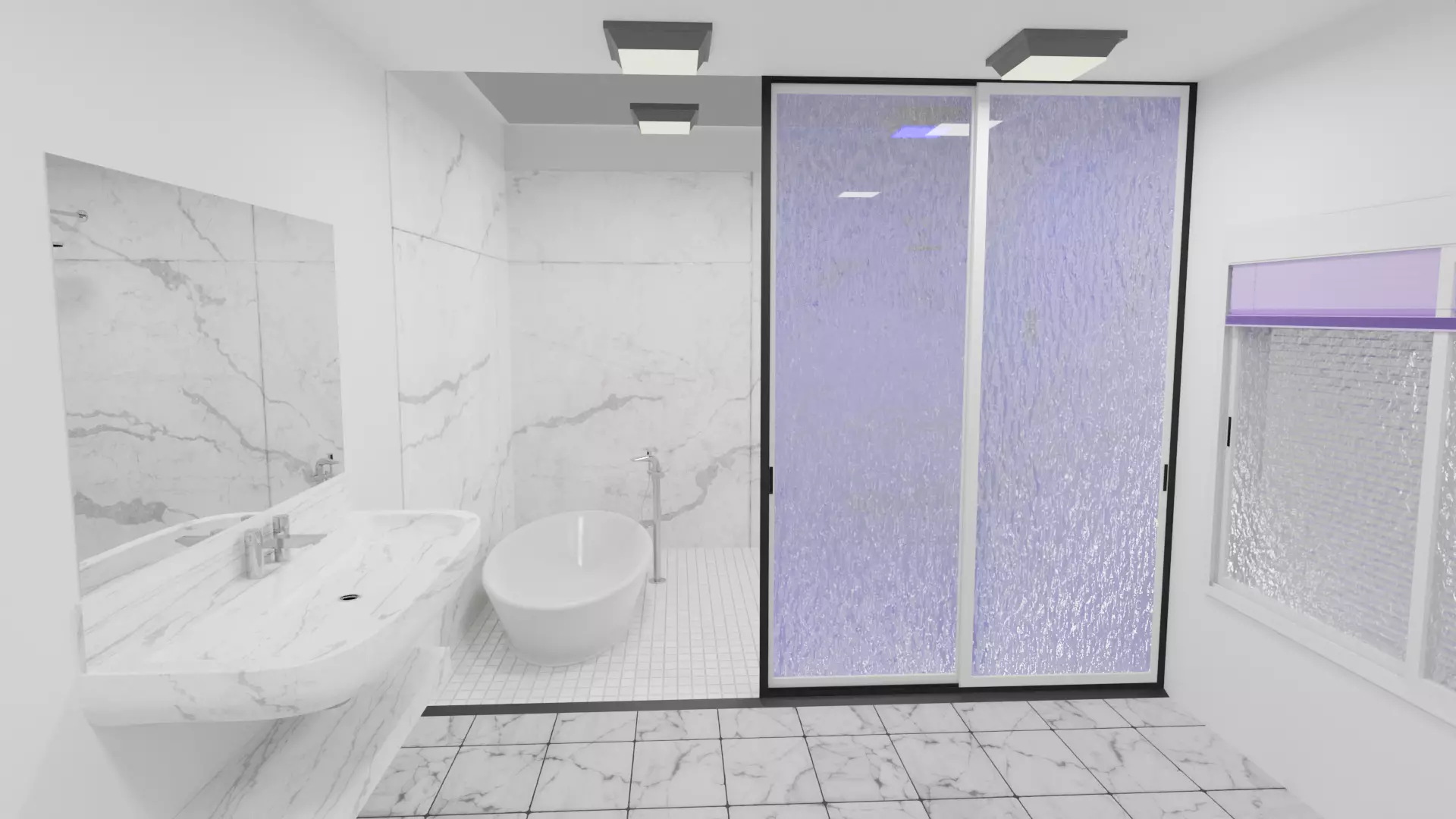 Modern Bathroom Interior Design Low-poly 3D model