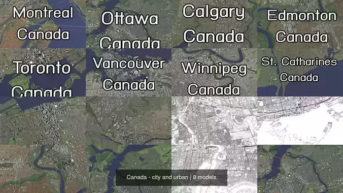 Canada - city and urban 3D Model Collection