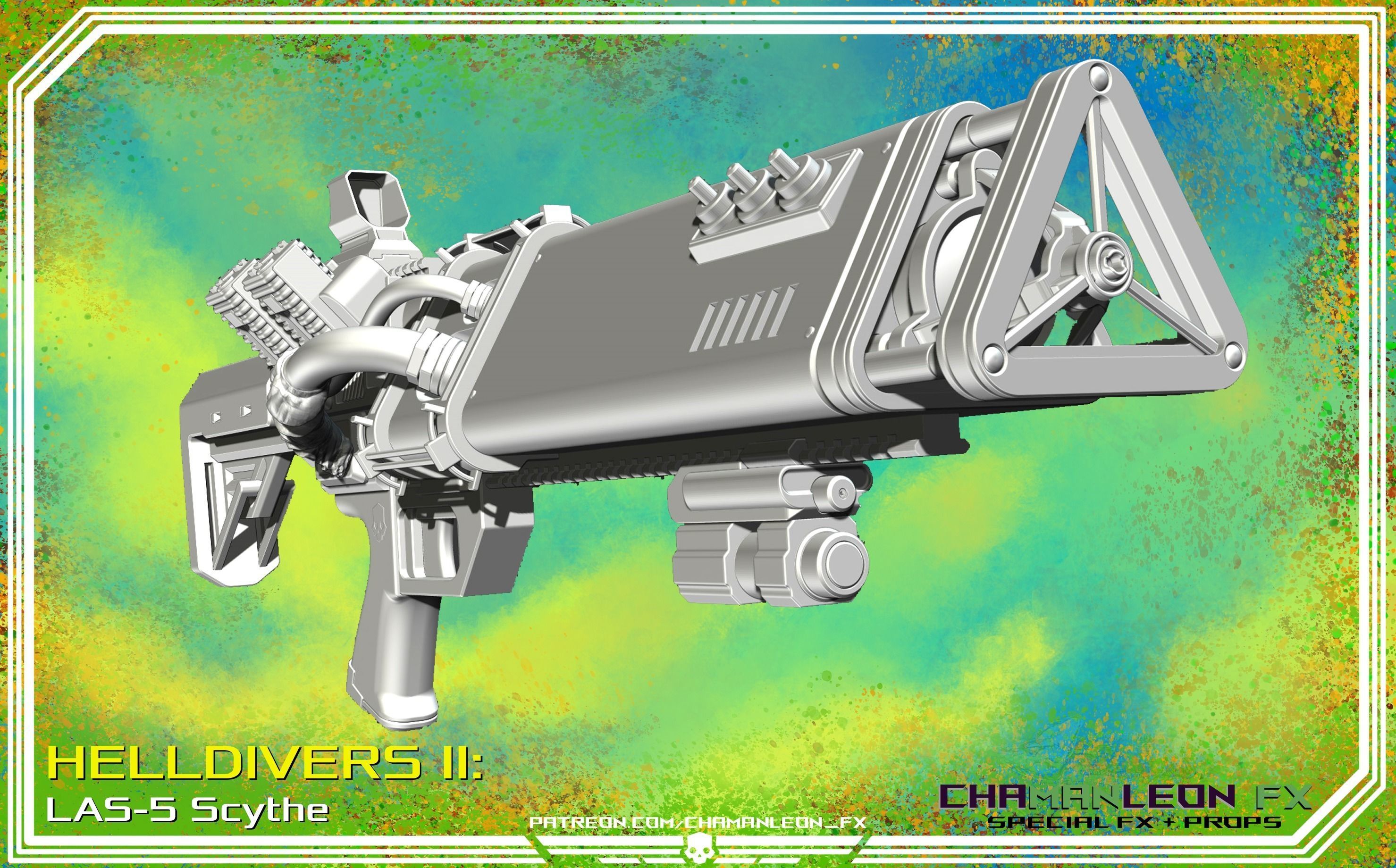 Helldivers 2 LAS-5 Scythe Laser Cosplay Prop 3D print model_6