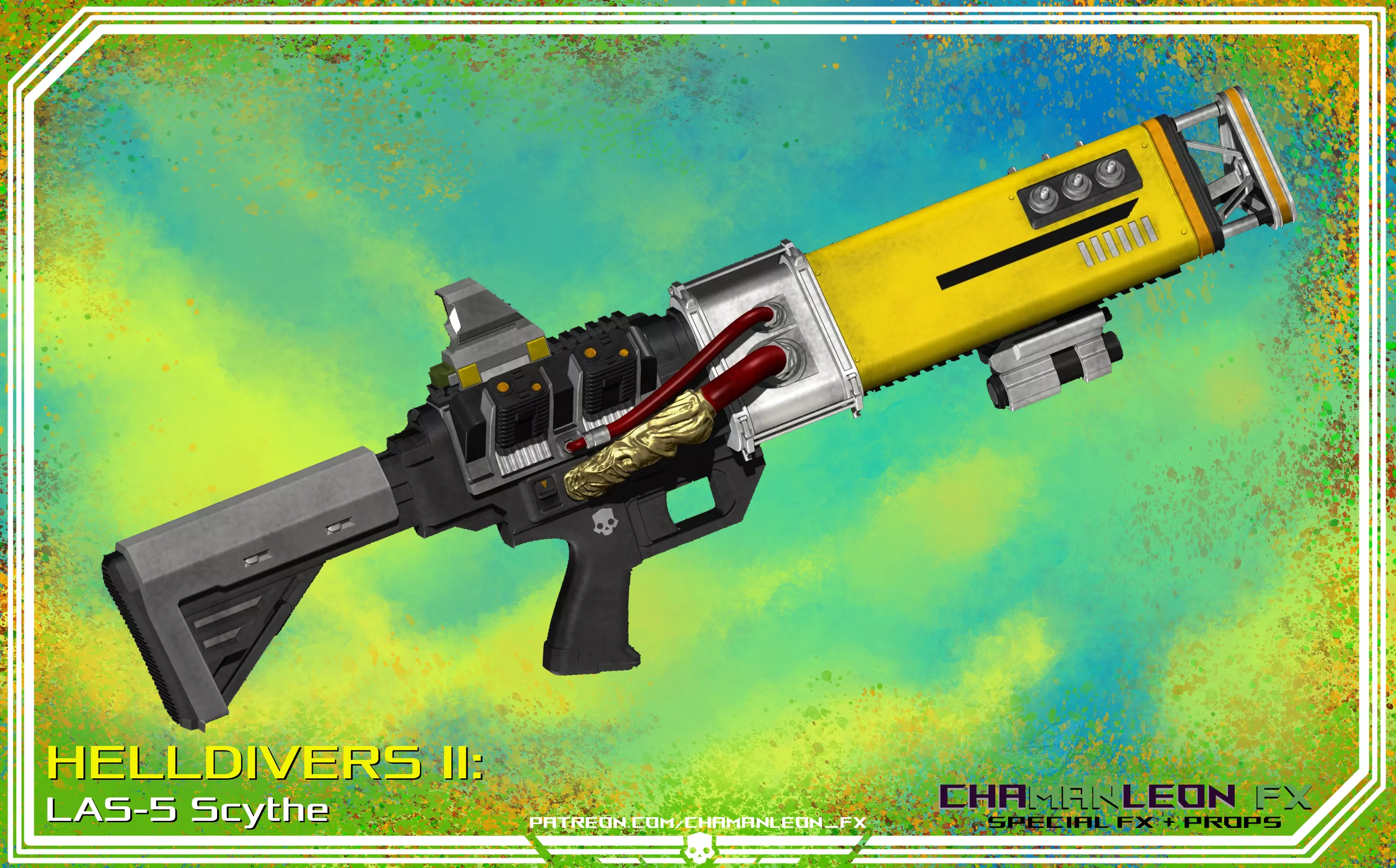 Helldivers 2 LAS-5 Scythe Laser Cosplay Prop 3D print model_0