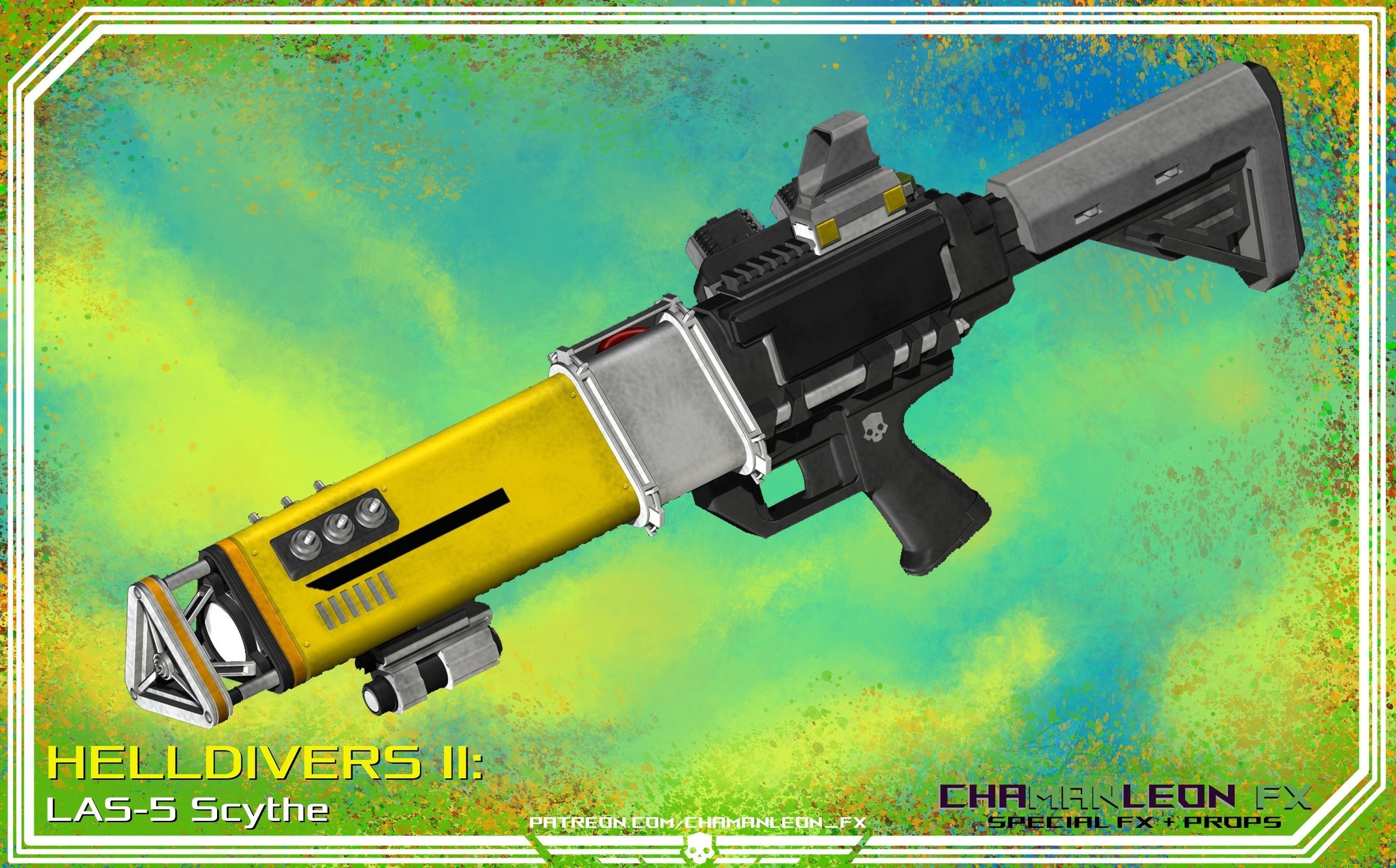 Helldivers 2 LAS-5 Scythe Laser Cosplay Prop 3D print model_2