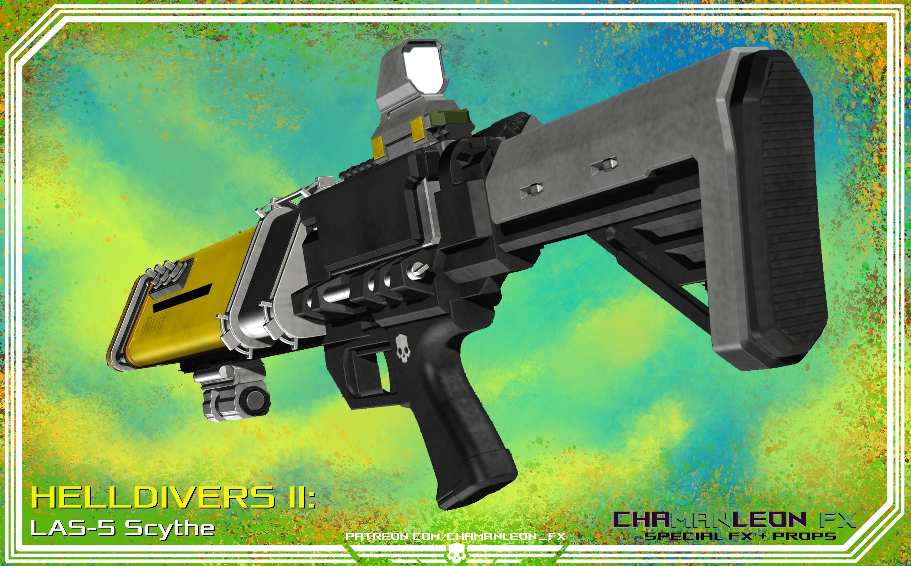 Helldivers 2 LAS-5 Scythe Laser Cosplay Prop 3D print model_3