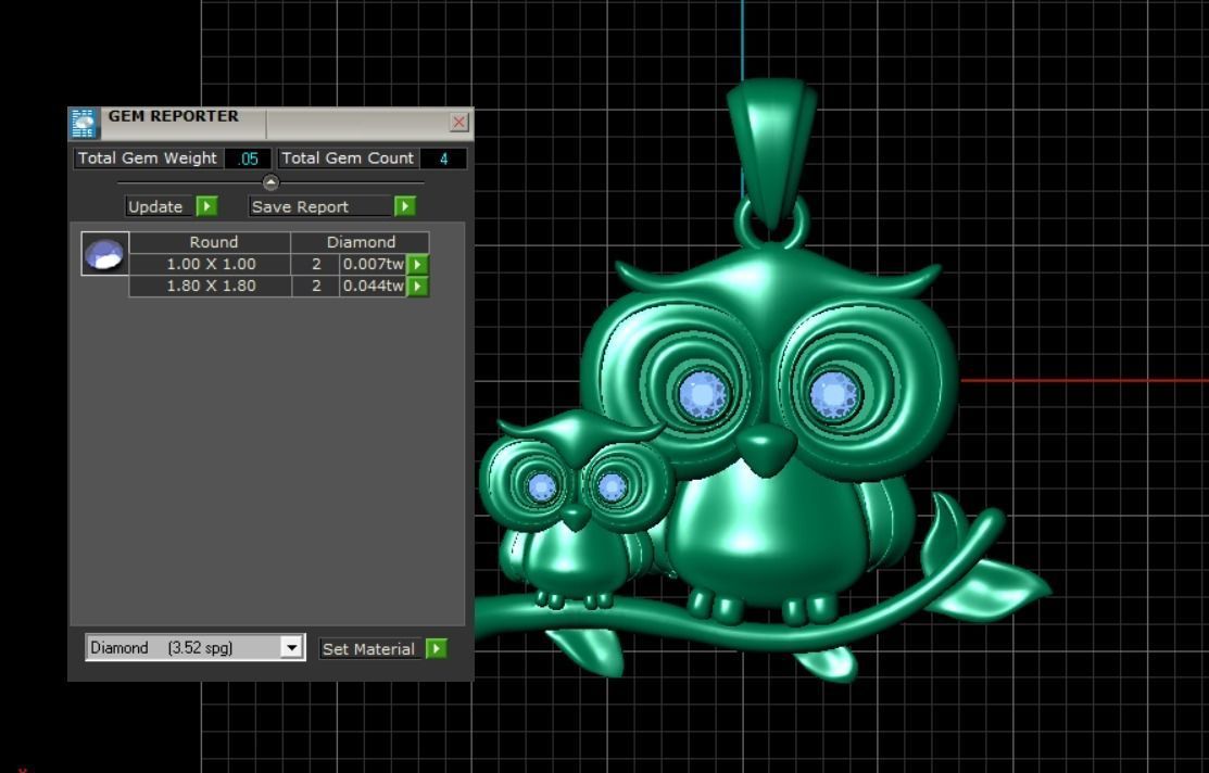 owl pendant 3D print model_12